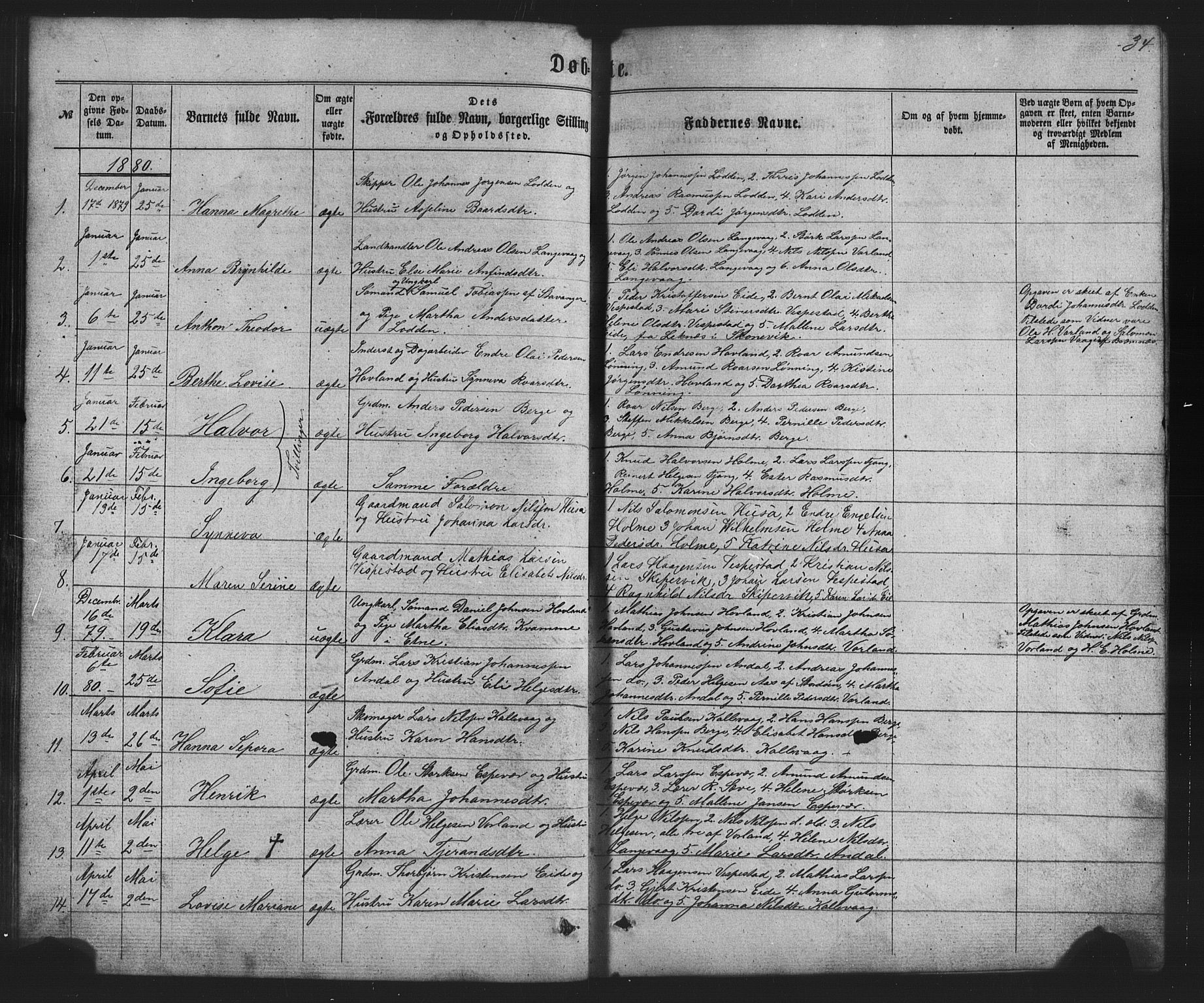 Finnås sokneprestembete, SAB/A-99925/H/Ha/Hab/Habc/L0001: Parish register (copy) no. C 1, 1860-1887, p. 34