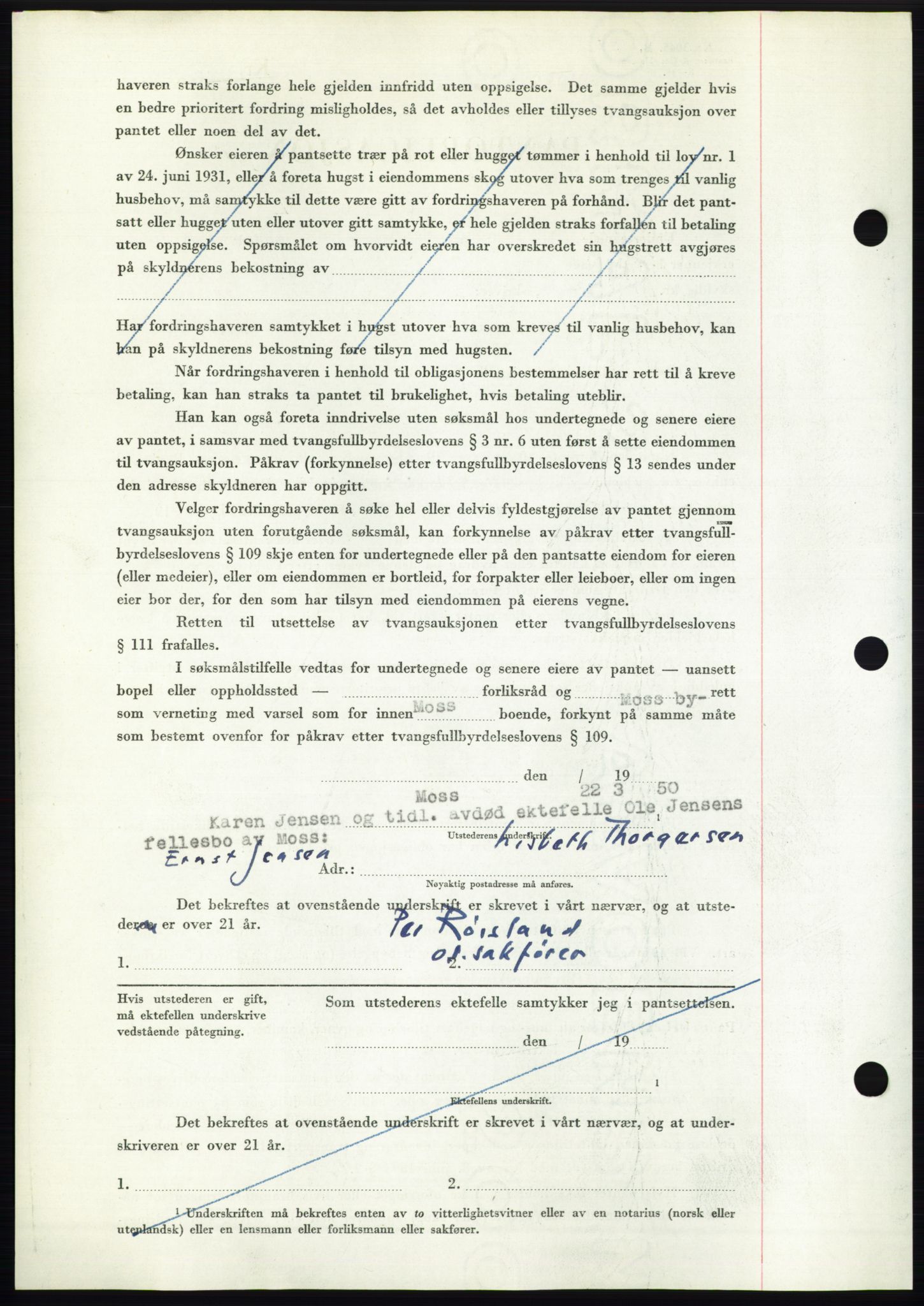 Moss sorenskriveri, AV/SAO-A-10168: Mortgage book no. B24, 1950-1950, Diary no: : 916/1950