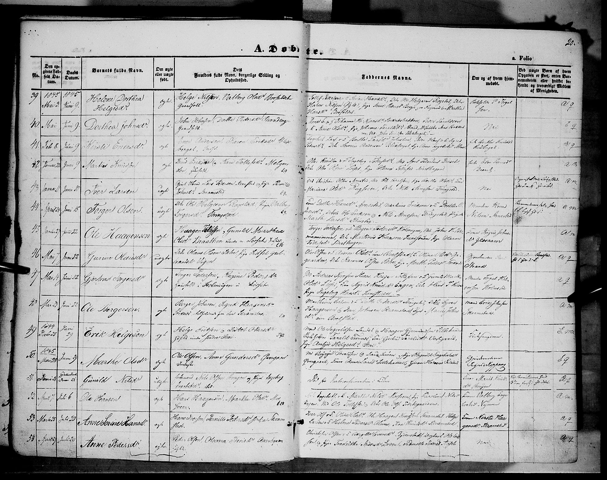 Åmot prestekontor, Hedmark, AV/SAH-PREST-056/H/Ha/Haa/L0006: Parish register (official) no. 6, 1842-1861, p. 20