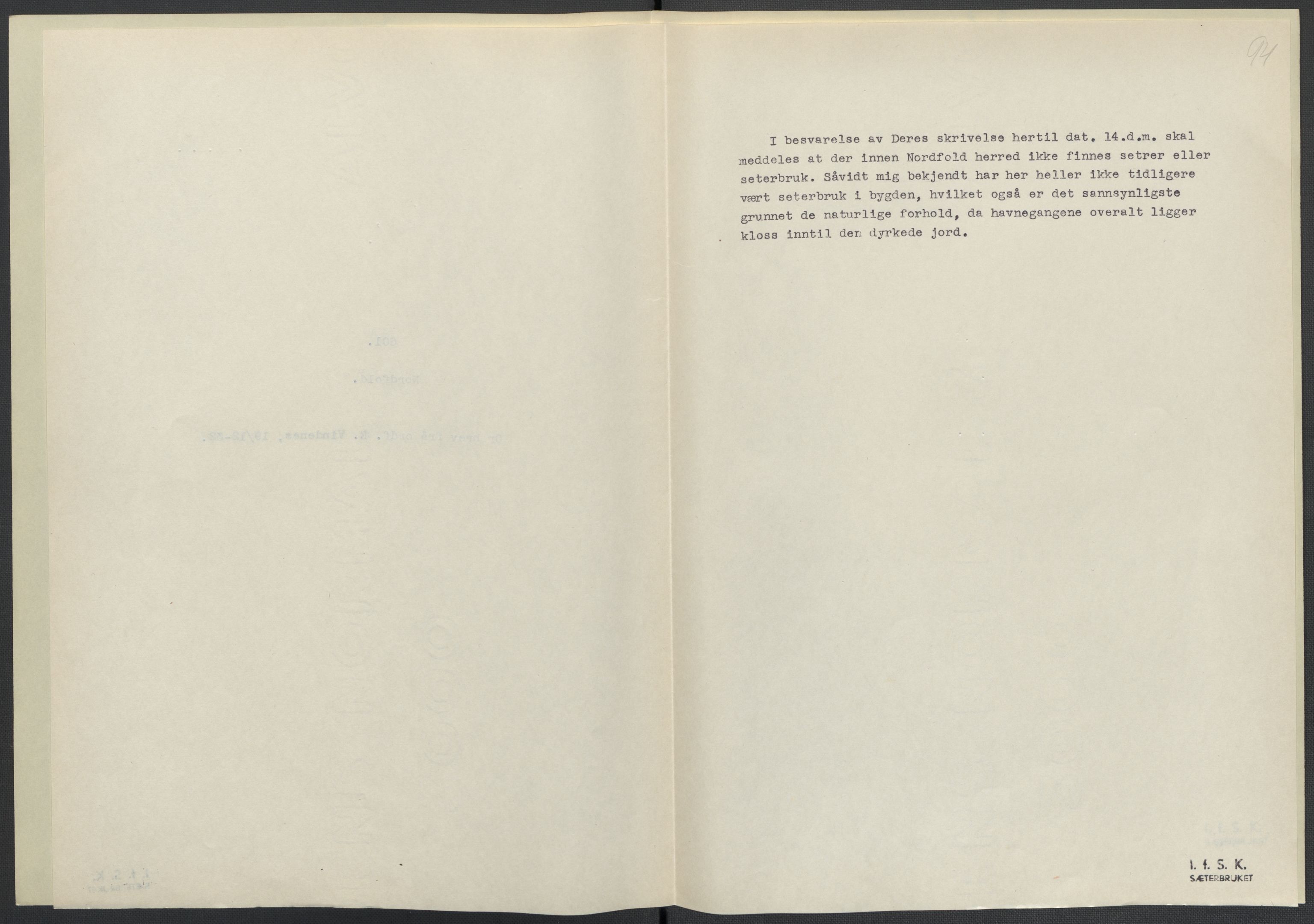 Instituttet for sammenlignende kulturforskning, AV/RA-PA-0424/F/Fc/L0016/0002: Eske B16: / Nordland (perm XLVII), 1932-1936, p. 94