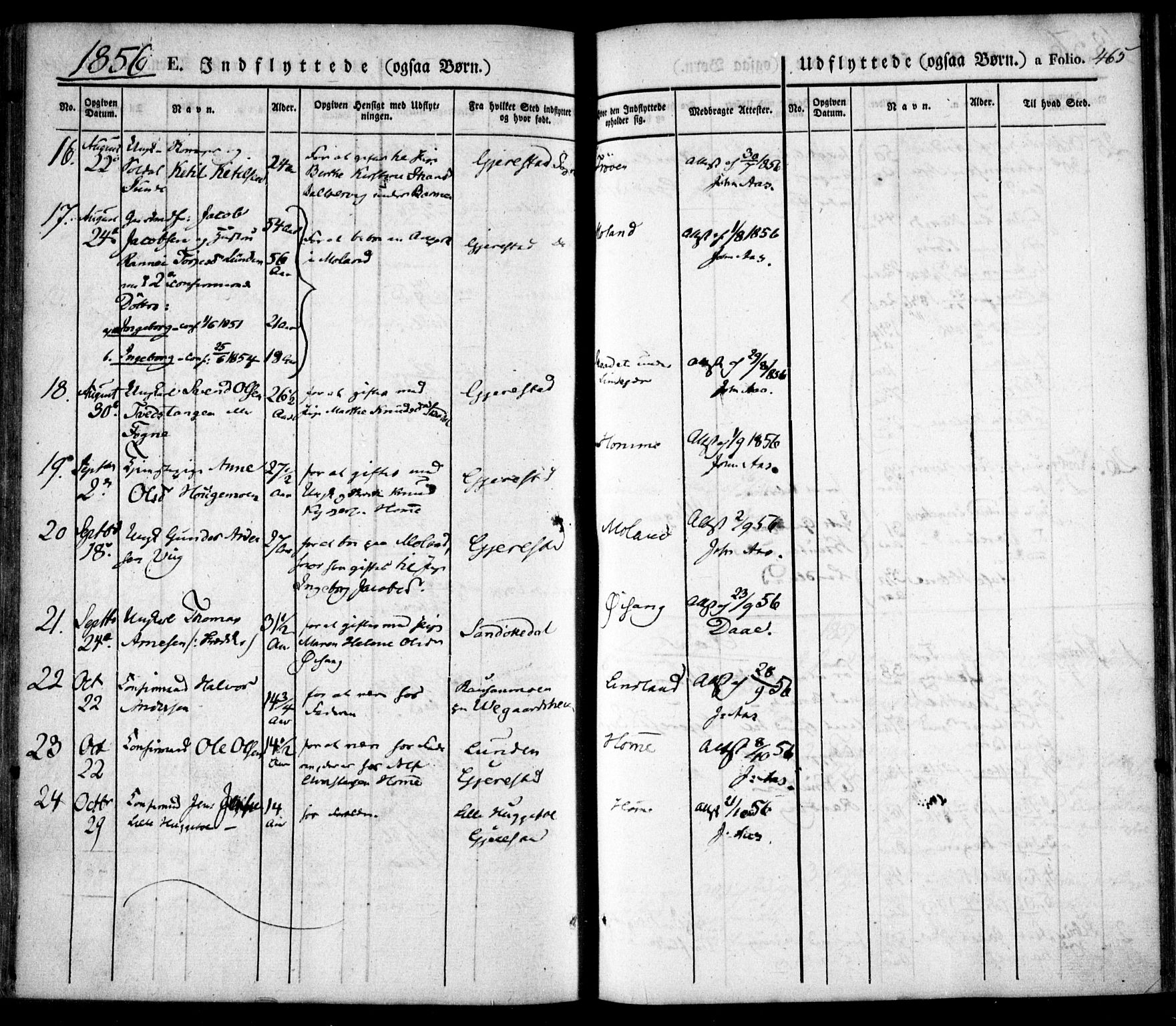 Søndeled sokneprestkontor, SAK/1111-0038/F/Fa/L0002: Parish register (official) no. A 2, 1839-1860, p. 465