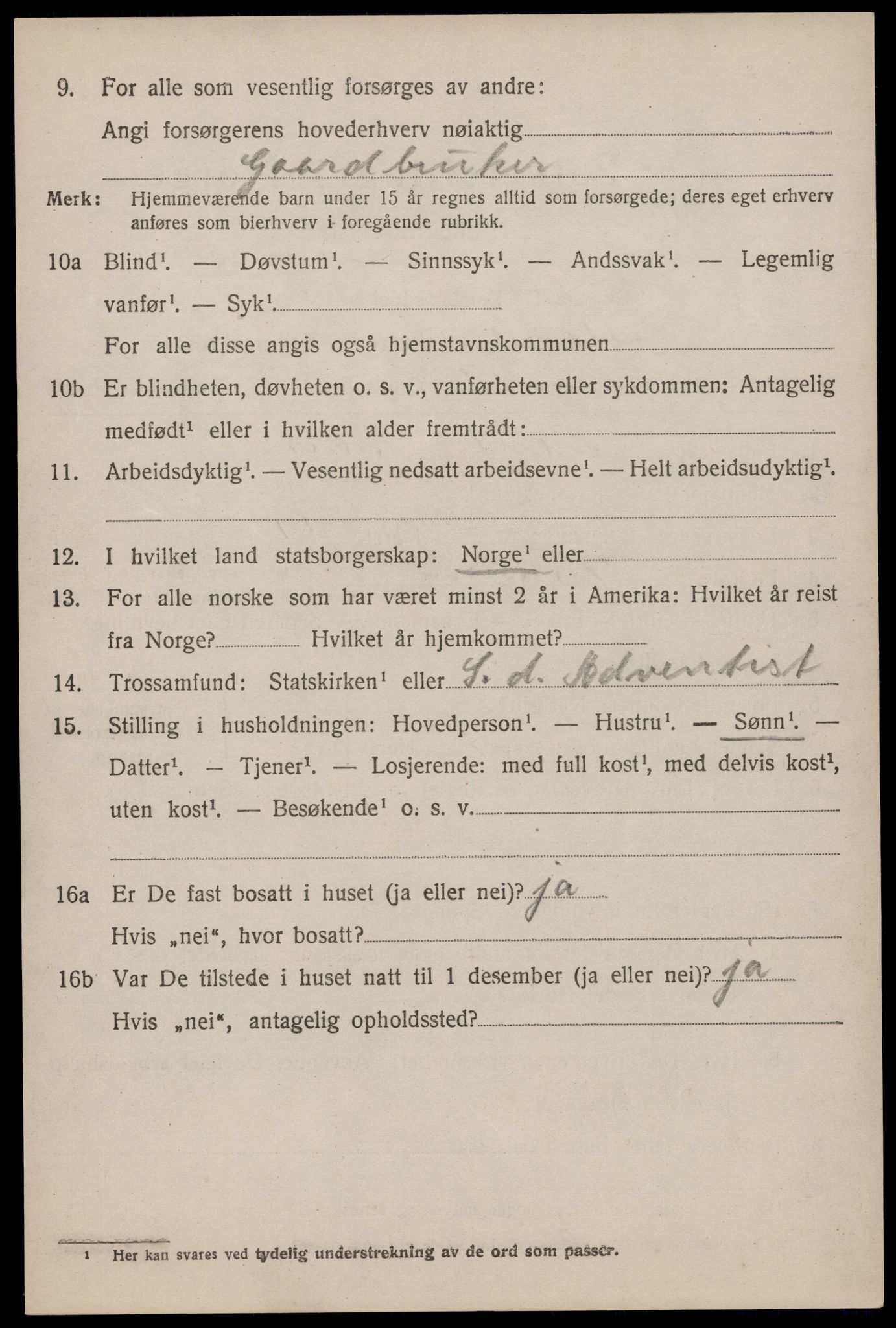 SAST, 1920 census for Håland, 1920, p. 7960