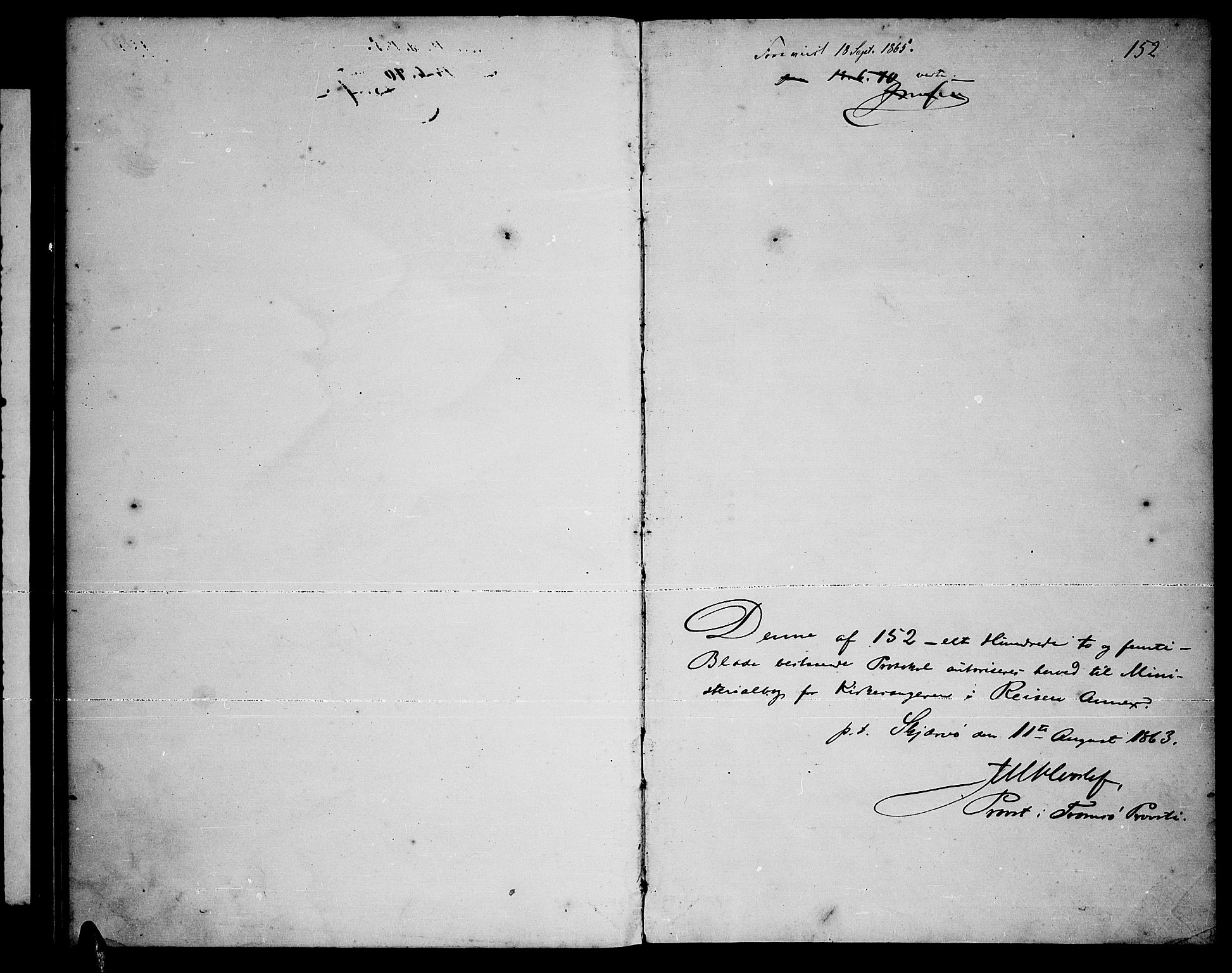Skjervøy sokneprestkontor, SATØ/S-1300/H/Ha/Hab/L0019klokker: Parish register (copy) no. 19, 1863-1877, p. 152
