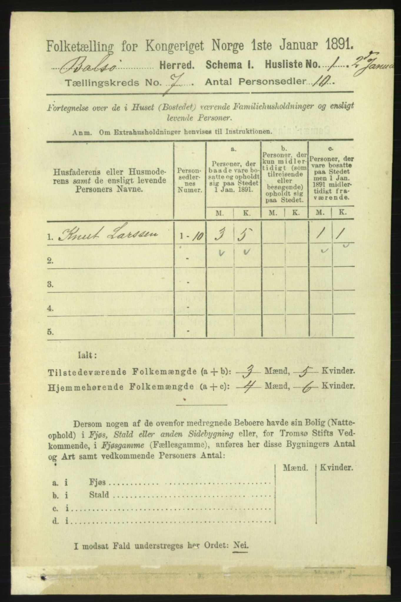 RA, 1891 census for 1544 Bolsøy, 1891, p. 4123