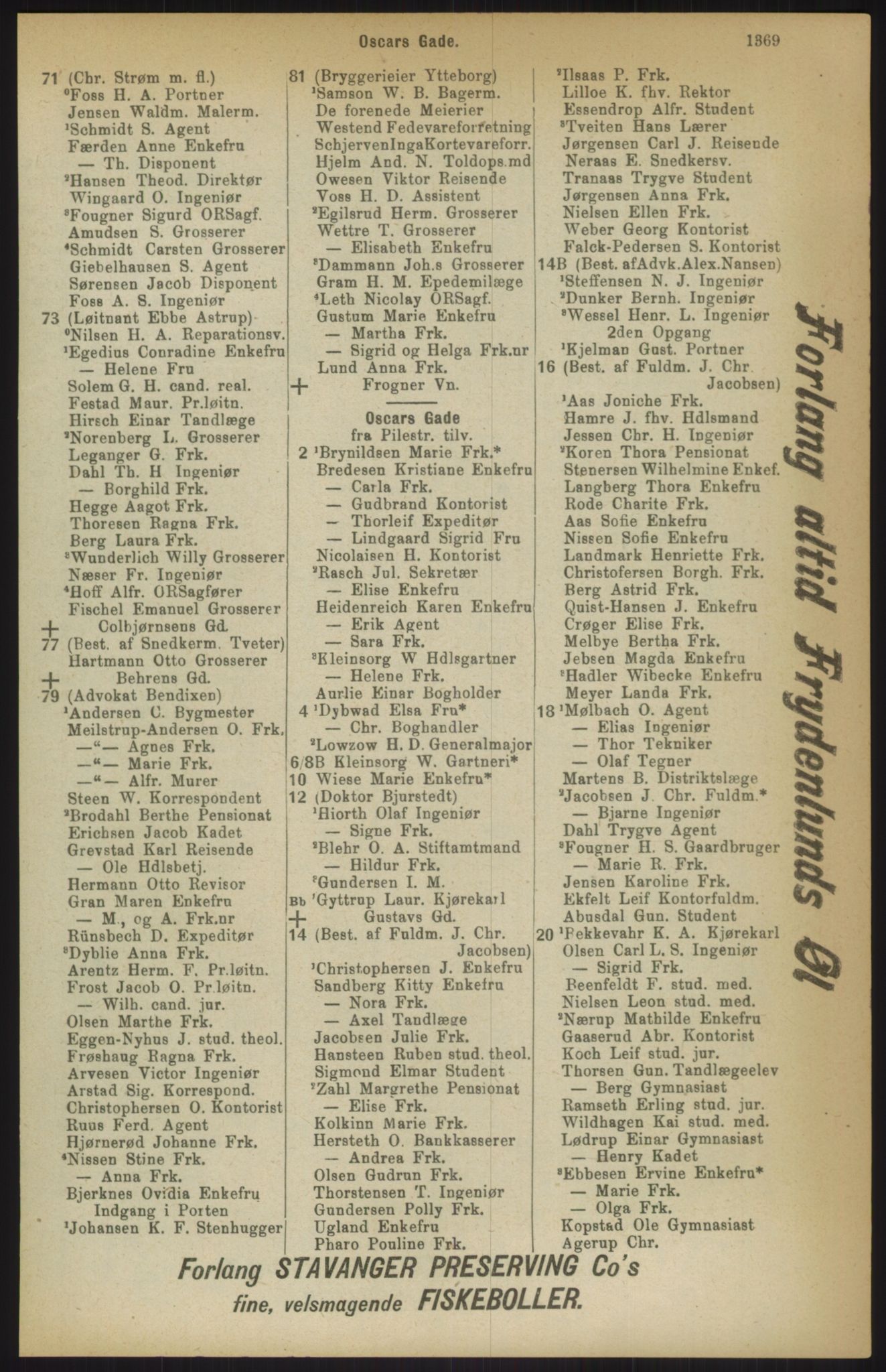 Kristiania/Oslo adressebok, PUBL/-, 1911, p. 1369