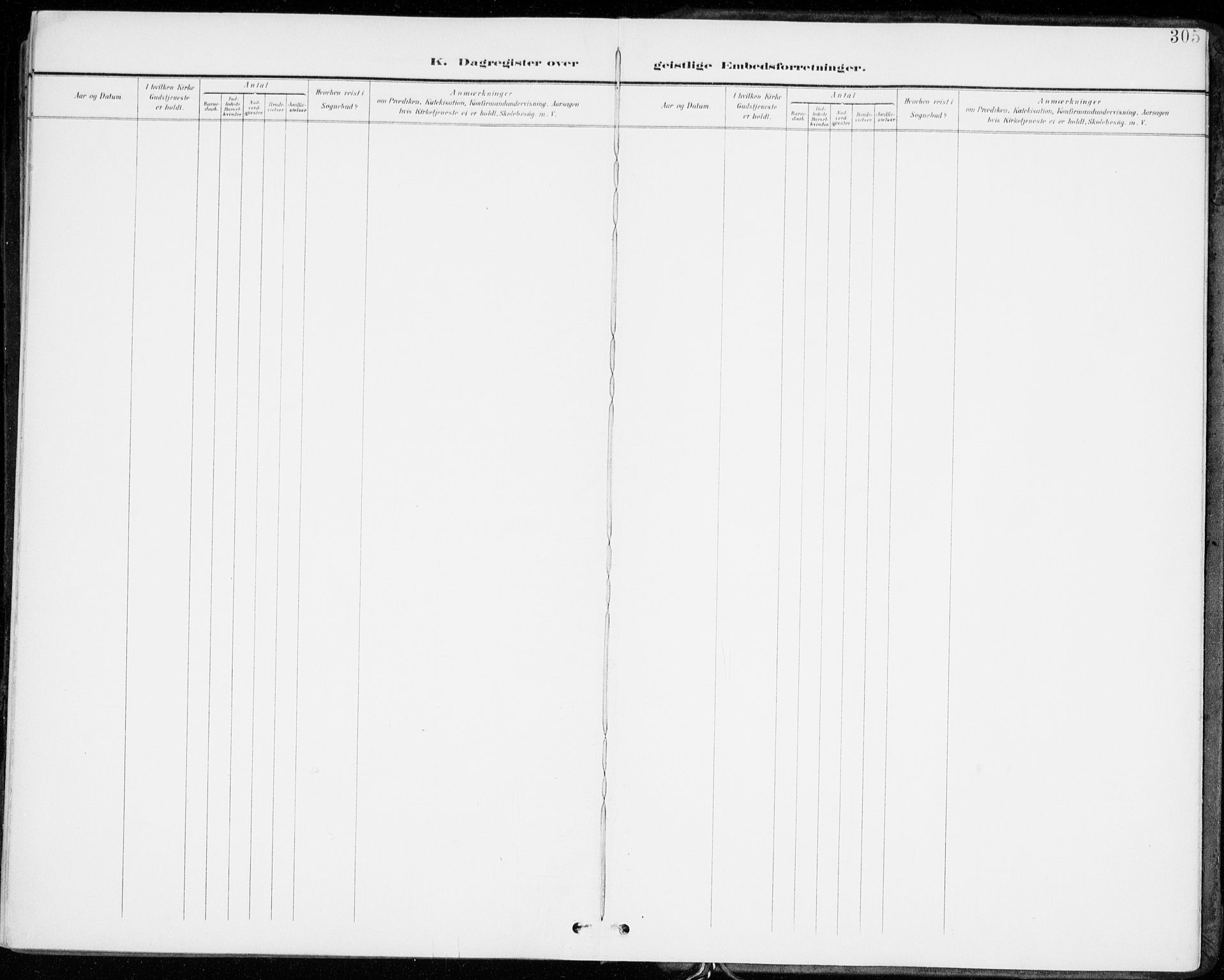 Lenvik sokneprestembete, AV/SATØ-S-1310/H/Ha/Haa/L0014kirke: Parish register (official) no. 14, 1899-1909, p. 305