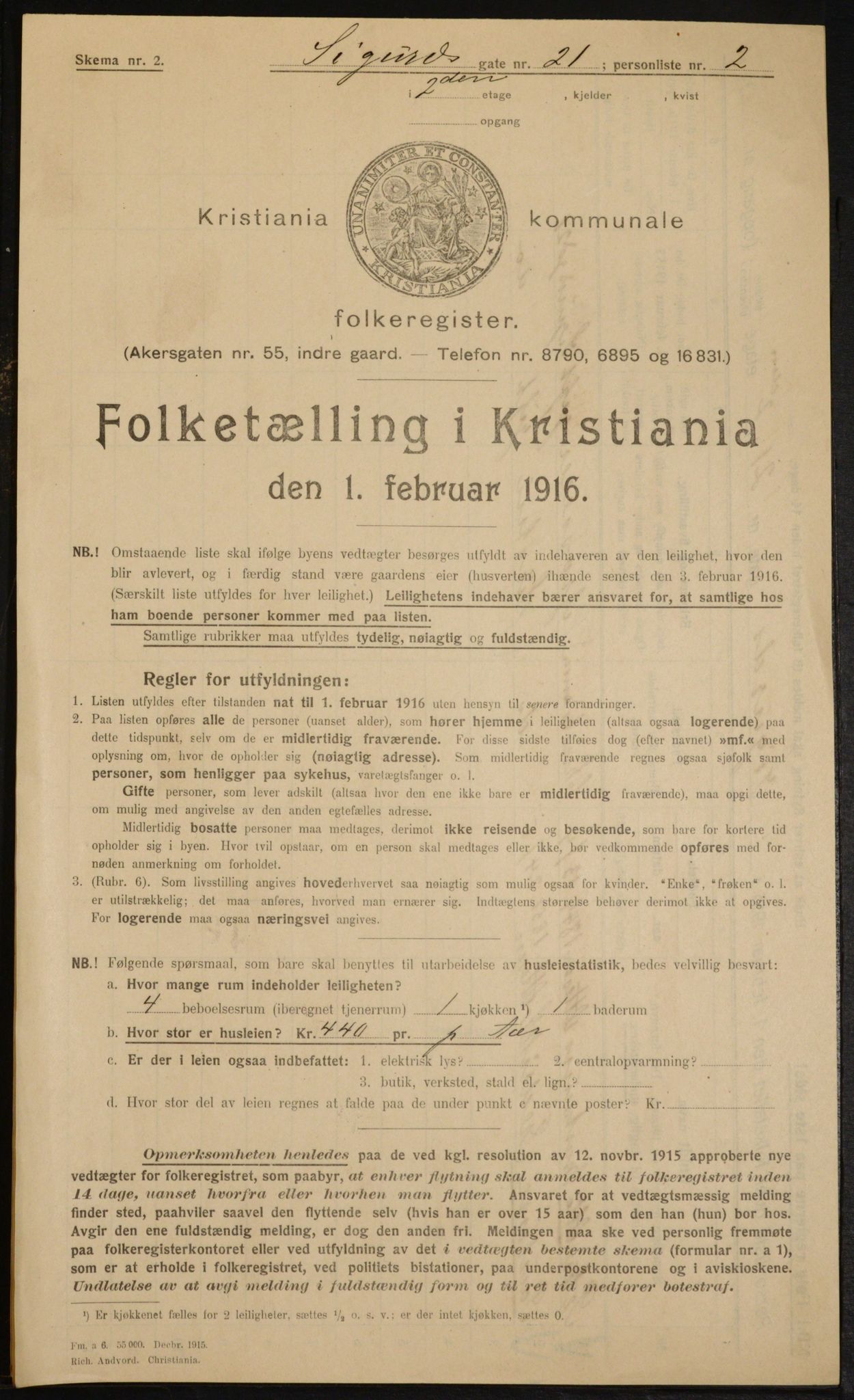 OBA, Municipal Census 1916 for Kristiania, 1916, p. 97514