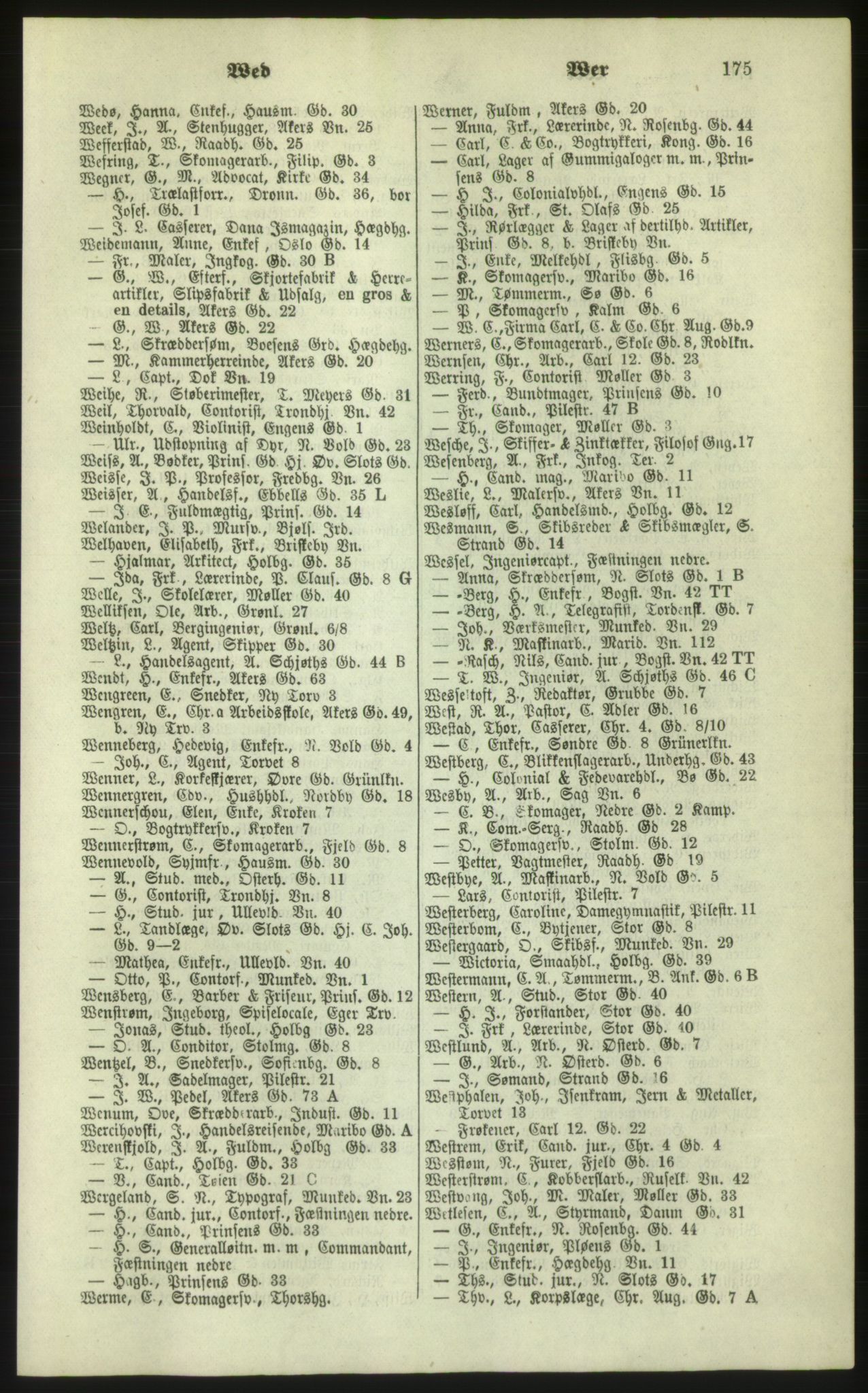 Kristiania/Oslo adressebok, PUBL/-, 1879, p. 175