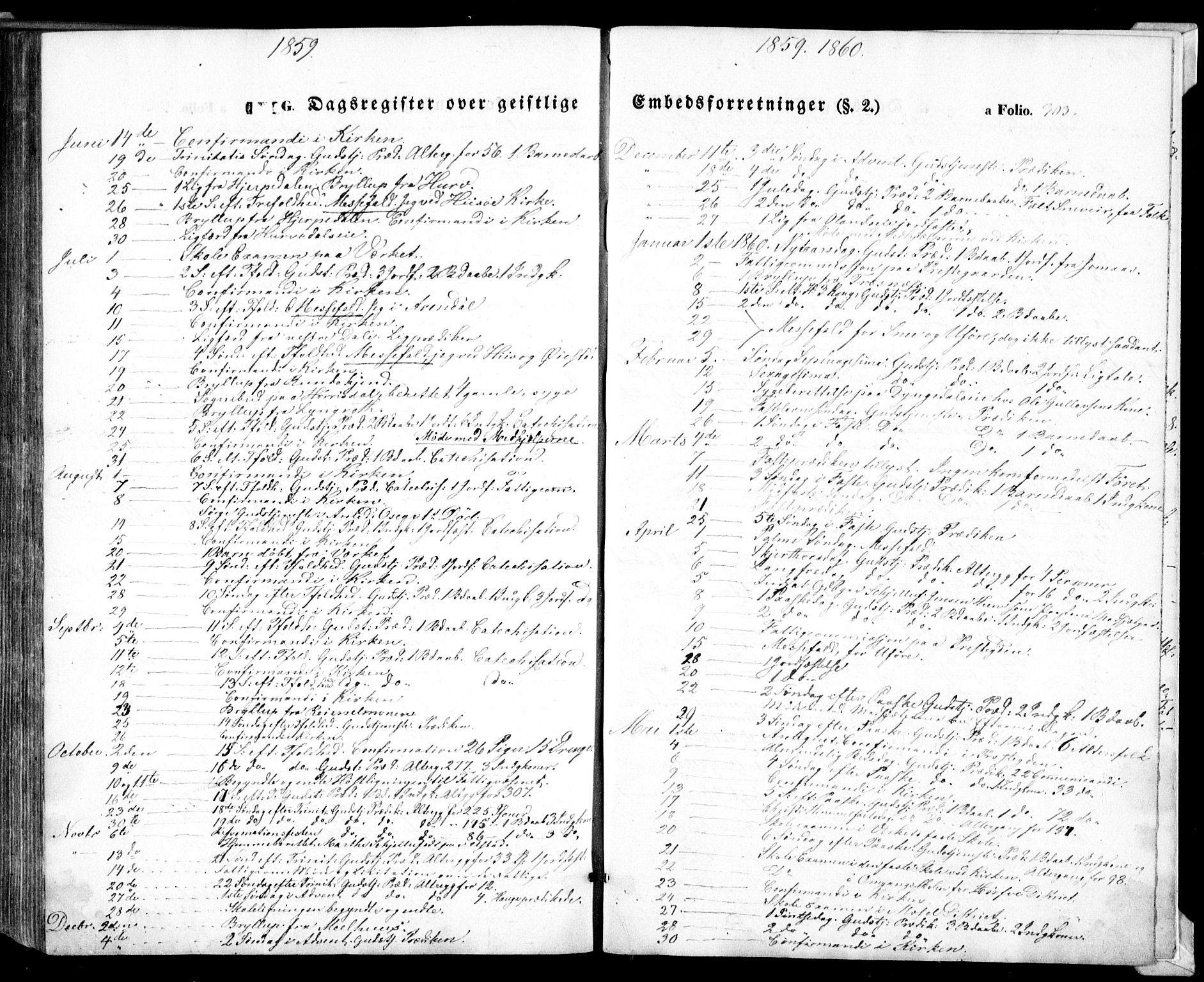 Froland sokneprestkontor, SAK/1111-0013/F/Fa/L0002: Parish register (official) no. A 2, 1845-1863, p. 303