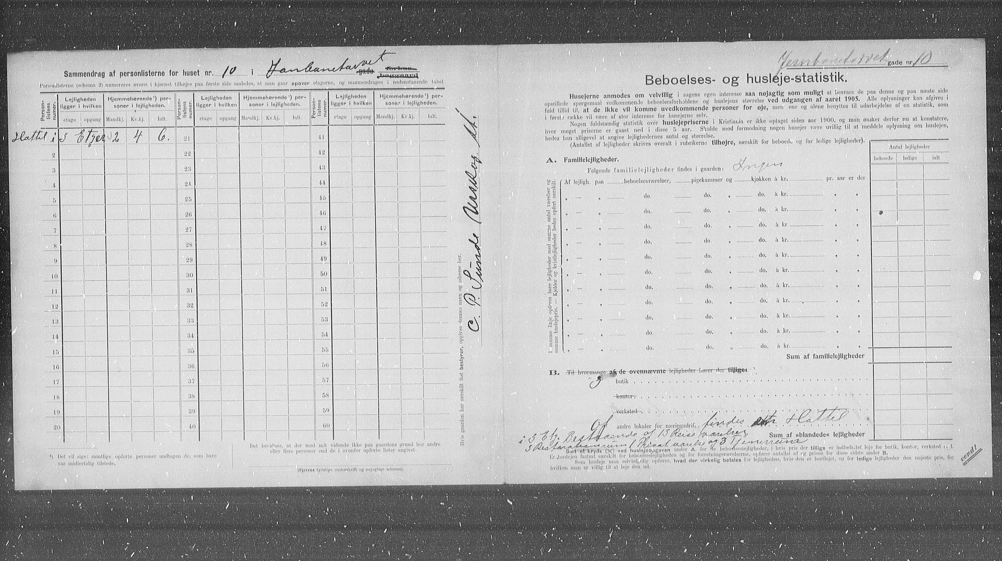 OBA, Municipal Census 1905 for Kristiania, 1905, p. 24616