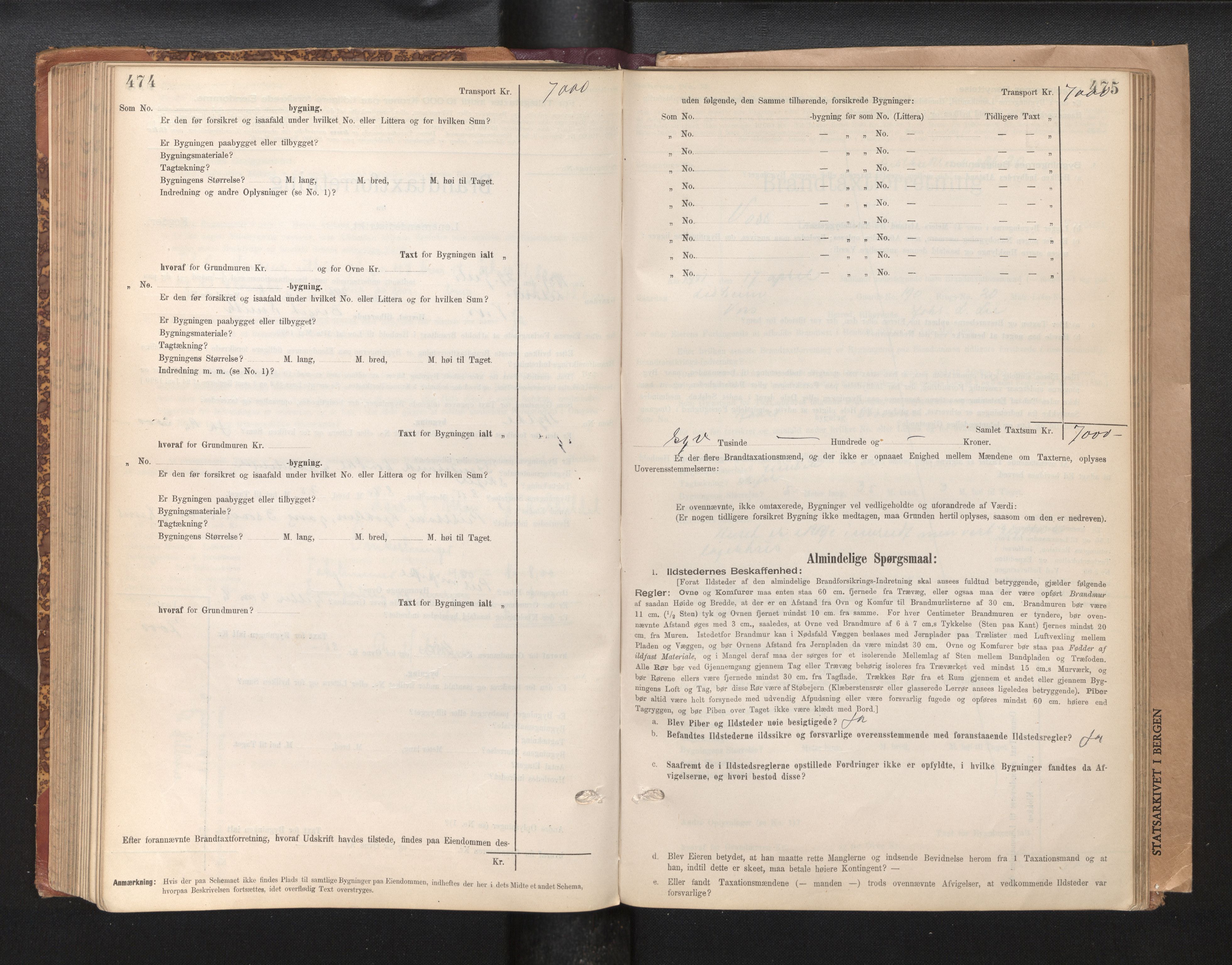 Lensmannen i Voss, SAB/A-35801/0012/L0008: Branntakstprotokoll, skjematakst, 1895-1945, p. 474-475