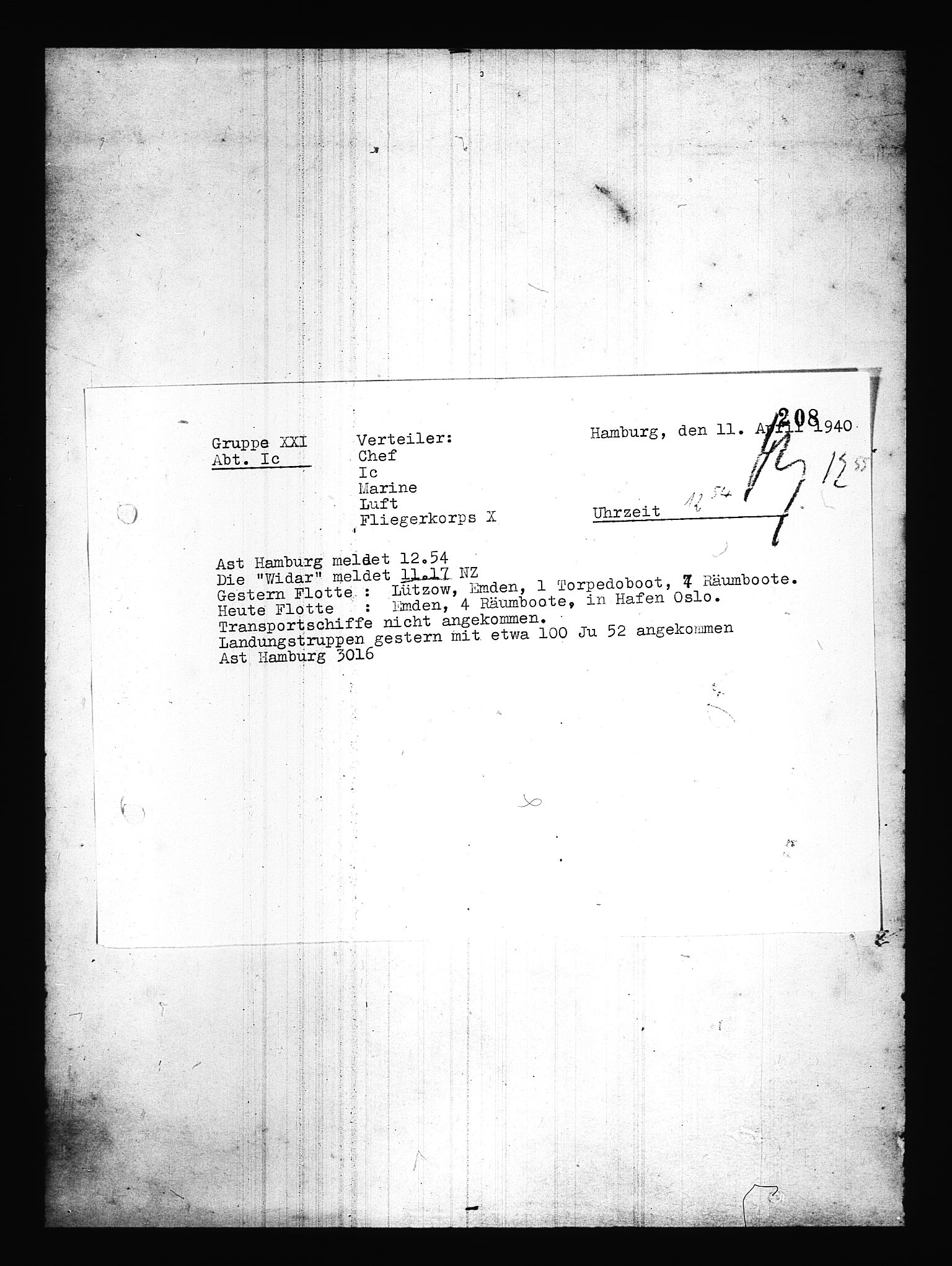 Documents Section, AV/RA-RAFA-2200/V/L0085: Amerikansk mikrofilm "Captured German Documents".
Box No. 724.  FKA jnr. 615/1954., 1940-1941, p. 46