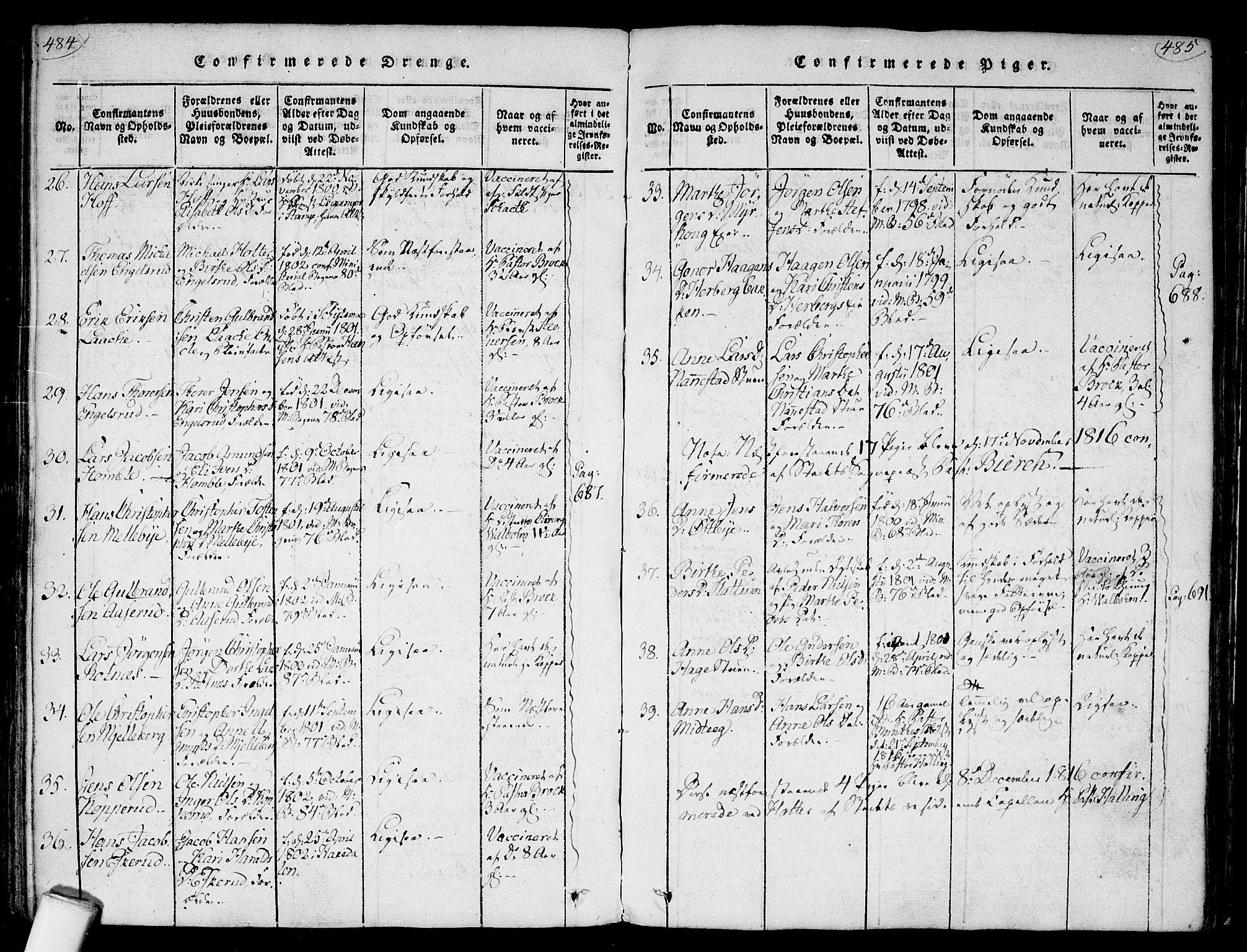 Nannestad prestekontor Kirkebøker, SAO/A-10414a/F/Fa/L0009: Parish register (official) no. I 9, 1815-1840, p. 484-485