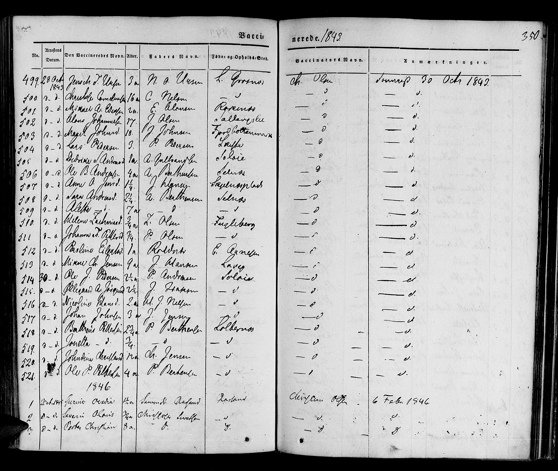 Ibestad sokneprestembete, SATØ/S-0077/H/Ha/Haa/L0006kirke: Parish register (official) no. 6, 1837-1850, p. 350