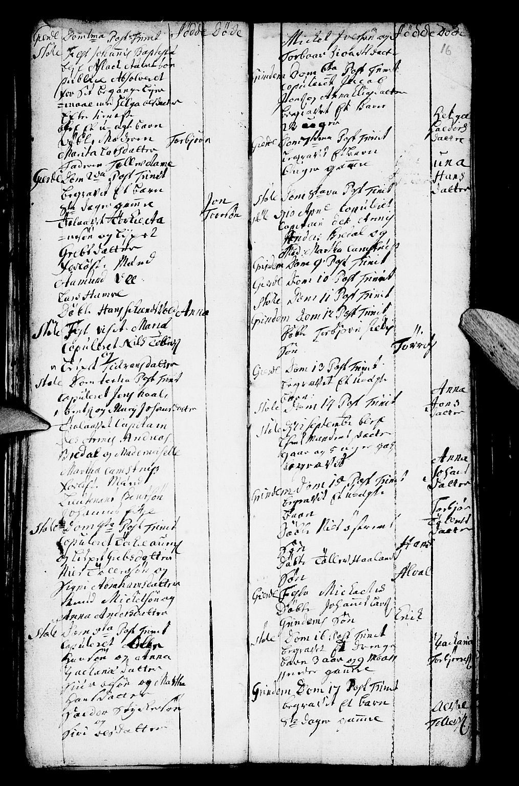 Etne sokneprestembete, AV/SAB-A-75001/H/Haa: Parish register (official) no. A 2, 1725-1755, p. 16