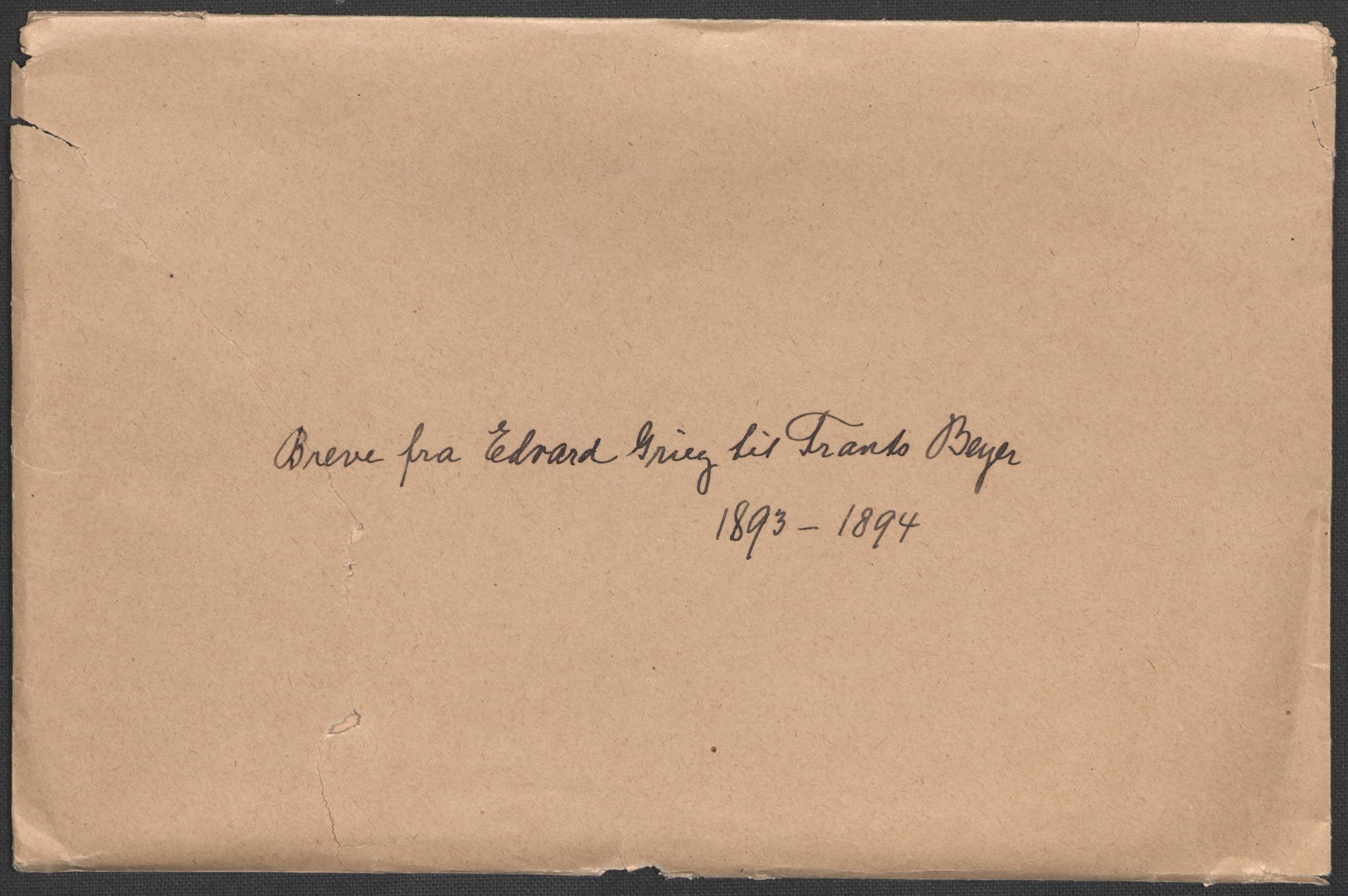 Beyer, Frants, AV/RA-PA-0132/F/L0001: Brev fra Edvard Grieg til Frantz Beyer og "En del optegnelser som kan tjene til kommentar til brevene" av Marie Beyer, 1872-1907, p. 380