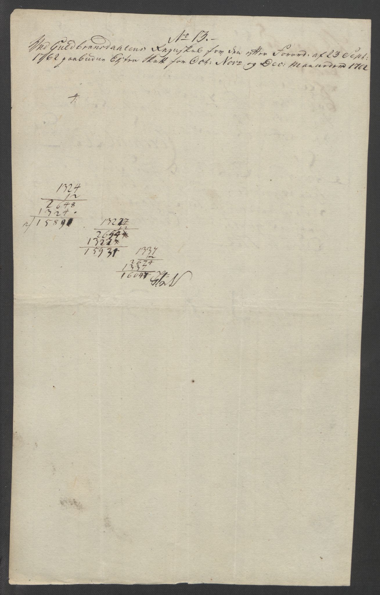 Rentekammeret inntil 1814, Reviderte regnskaper, Fogderegnskap, AV/RA-EA-4092/R17/L1266: Ekstraskatten Gudbrandsdal, 1762-1766, p. 49