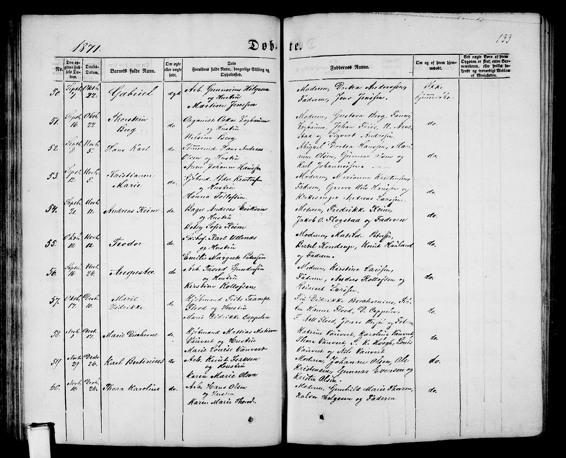 Porsgrunn kirkebøker , AV/SAKO-A-104/G/Gb/L0004: Parish register (copy) no. II 4, 1853-1882, p. 133