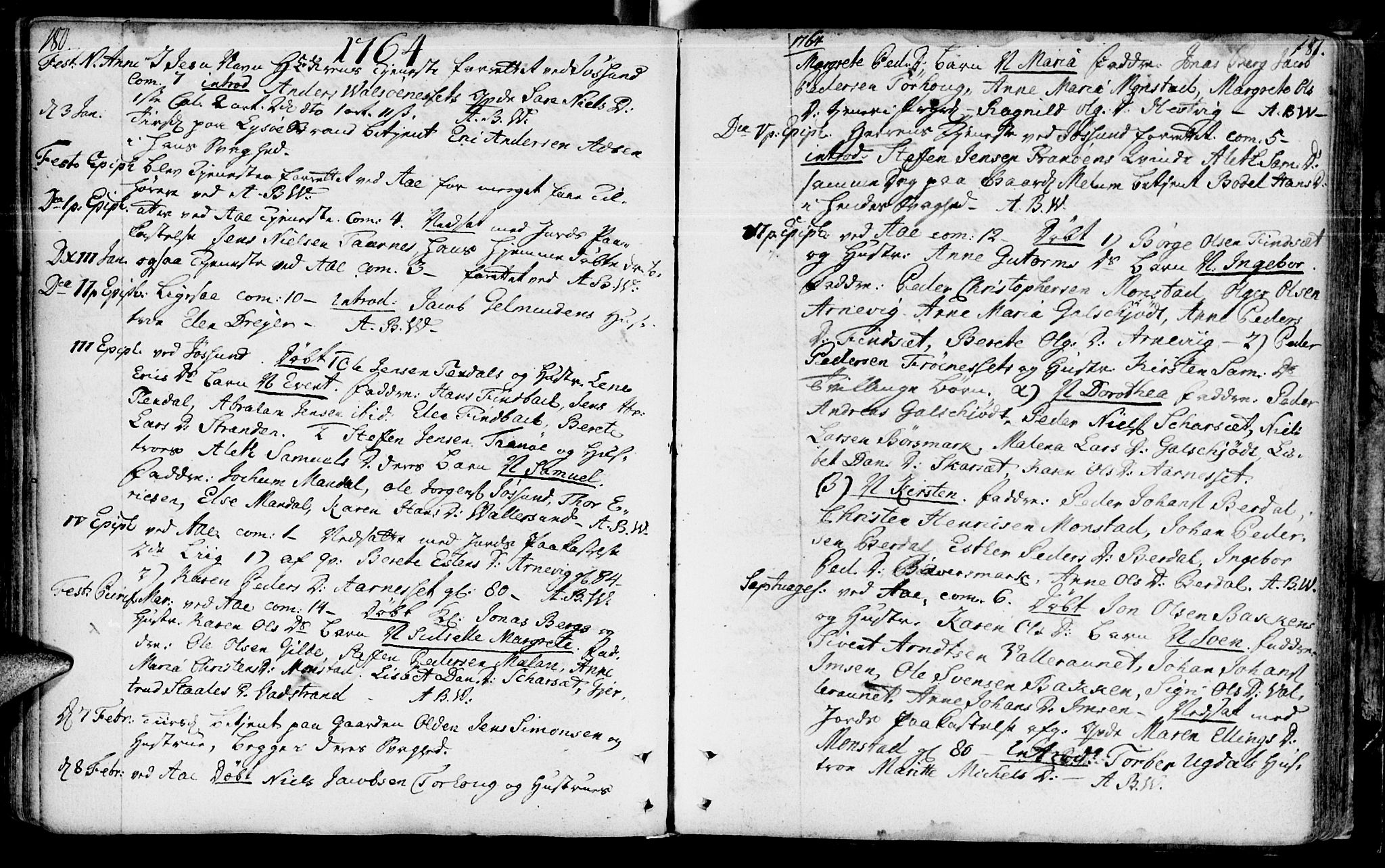 Ministerialprotokoller, klokkerbøker og fødselsregistre - Sør-Trøndelag, SAT/A-1456/655/L0672: Parish register (official) no. 655A01, 1750-1779, p. 180-181