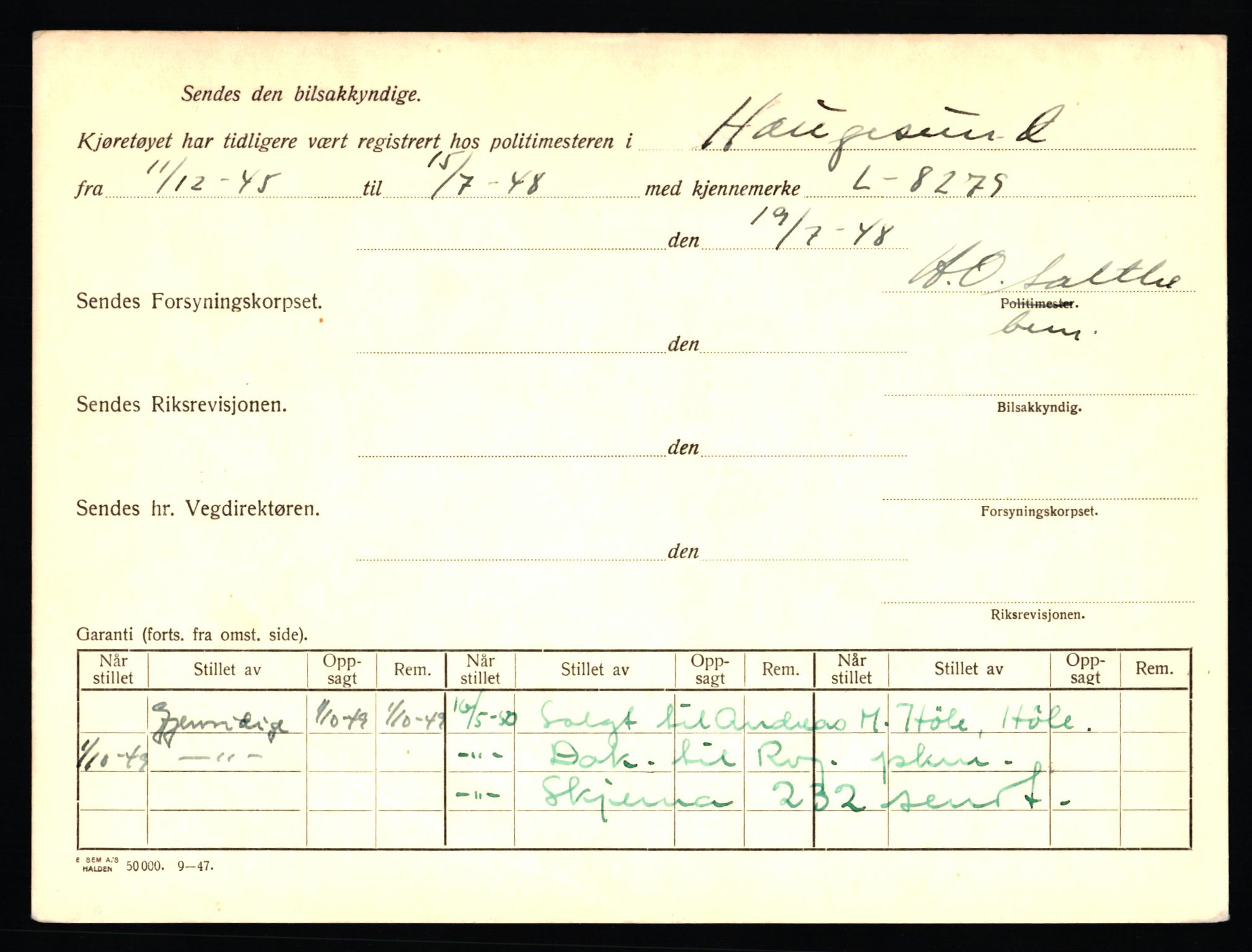 Stavanger trafikkstasjon, AV/SAST-A-101942/0/F/L0033: L-18150 - L-18599, 1930-1971, p. 848