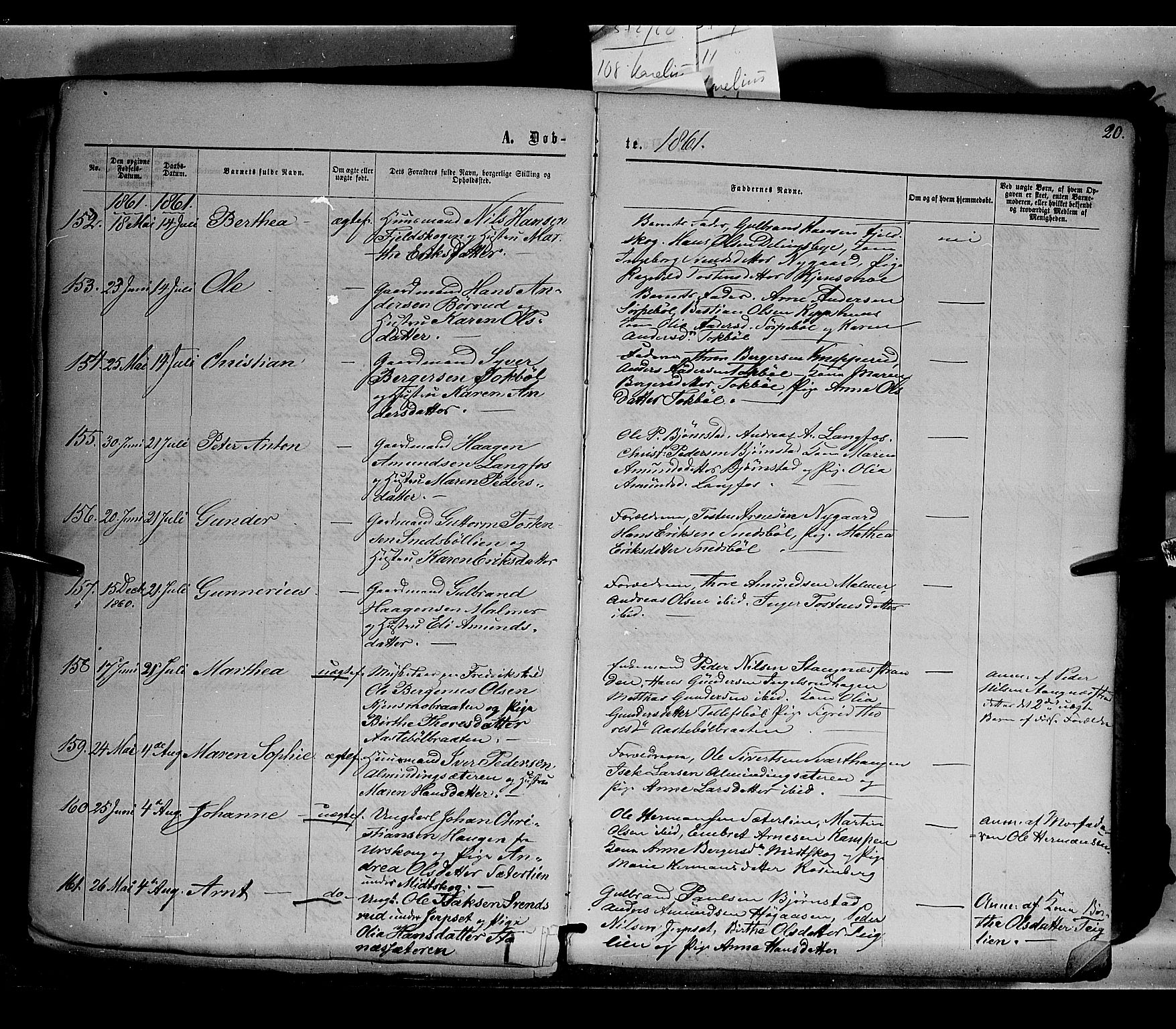 Eidskog prestekontor, AV/SAH-PREST-026/H/Ha/Haa/L0001: Parish register (official) no. 1, 1860-1867, p. 20