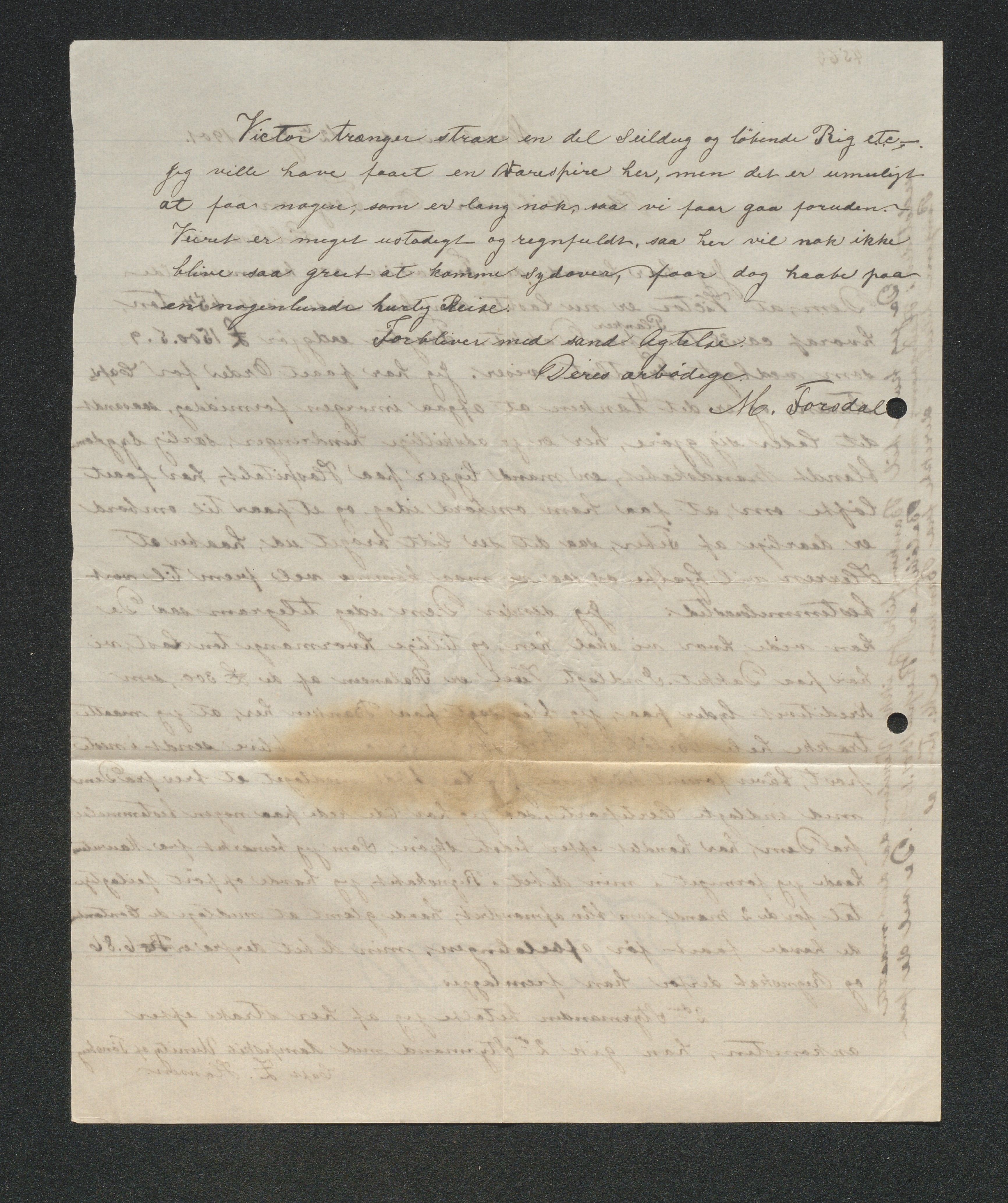O. Terjesens rederi, AAKS/PA-2525/E/E01/L0009: Korrespondanse, 1901