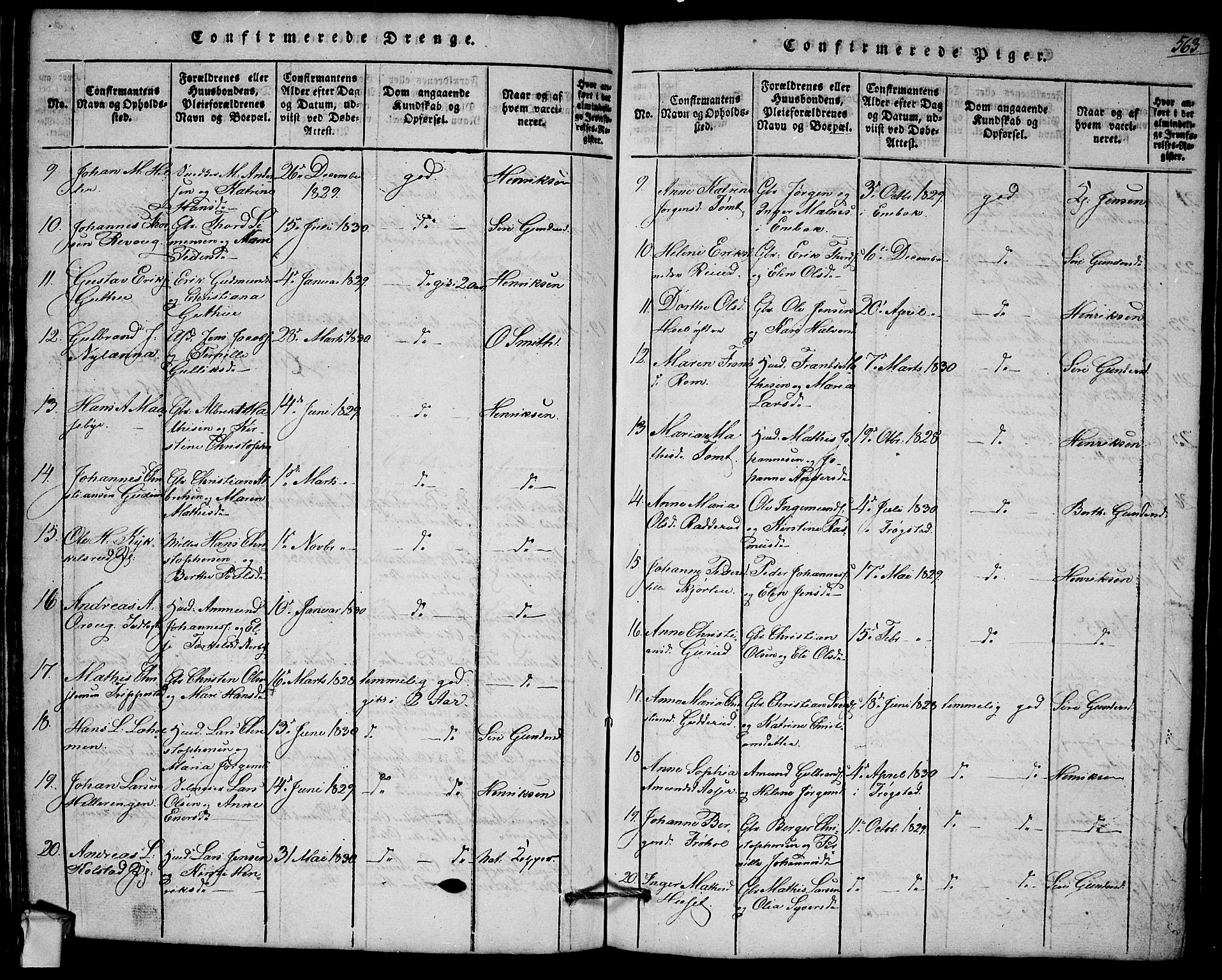 Askim prestekontor Kirkebøker, AV/SAO-A-10900/G/Ga/L0001: Parish register (copy) no. 1, 1817-1846, p. 562-563