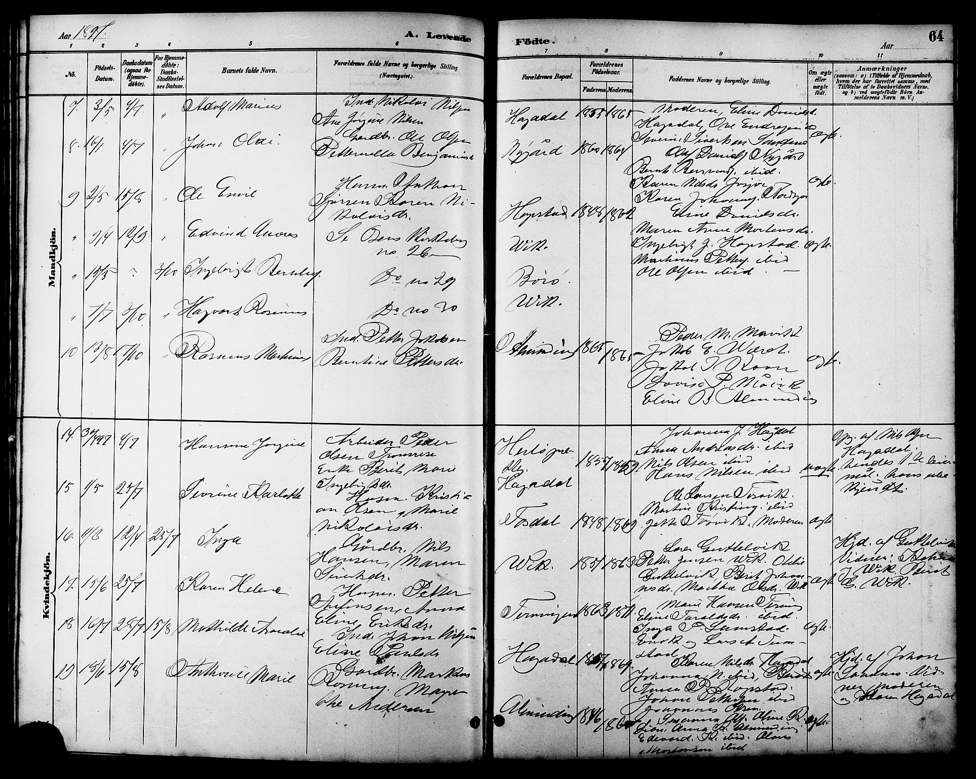 Ministerialprotokoller, klokkerbøker og fødselsregistre - Sør-Trøndelag, AV/SAT-A-1456/657/L0716: Parish register (copy) no. 657C03, 1889-1904, p. 64