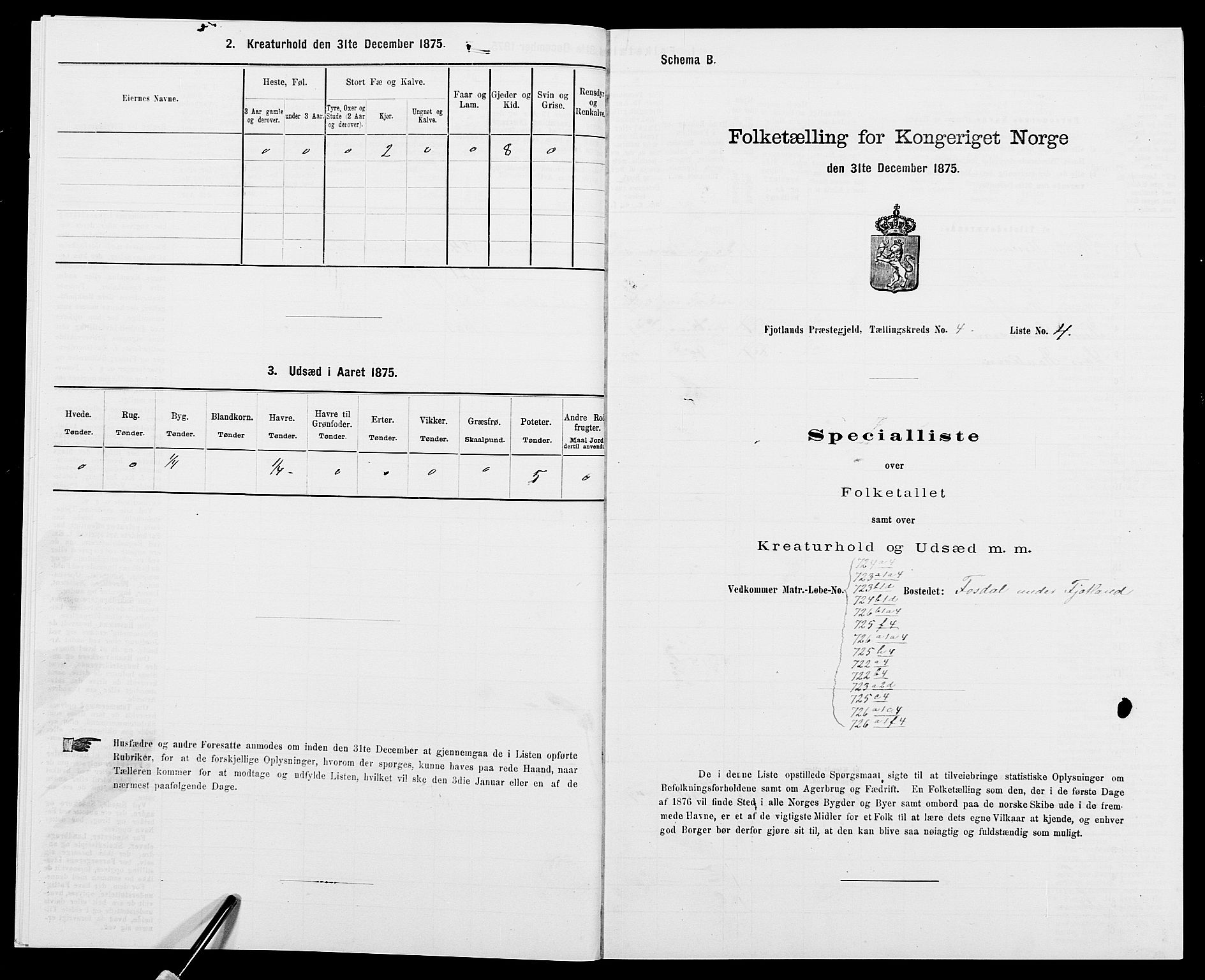 SAK, 1875 census for 1036P Fjotland, 1875, p. 221