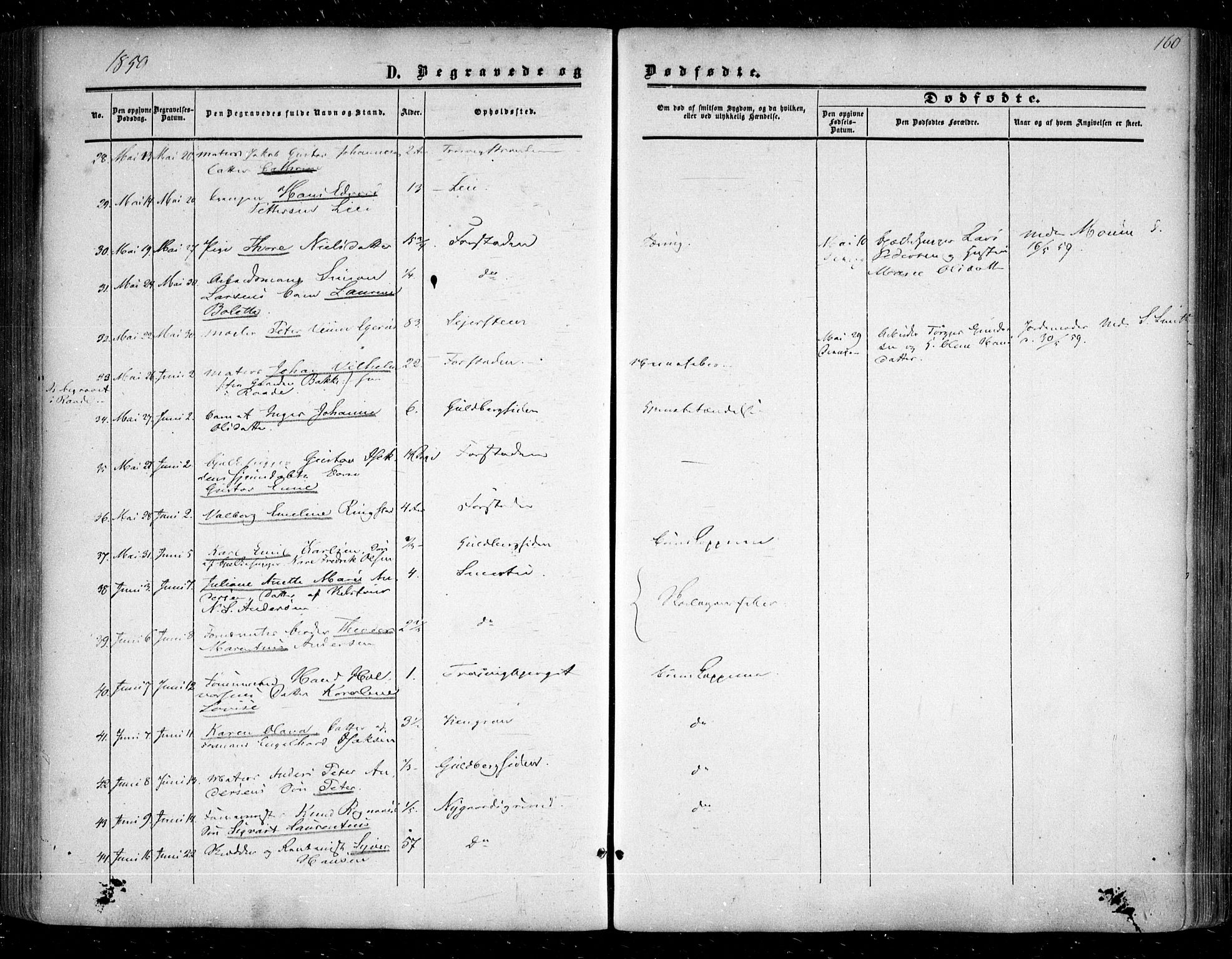 Glemmen prestekontor Kirkebøker, AV/SAO-A-10908/F/Fa/L0007: Parish register (official) no. 7, 1853-1862, p. 160