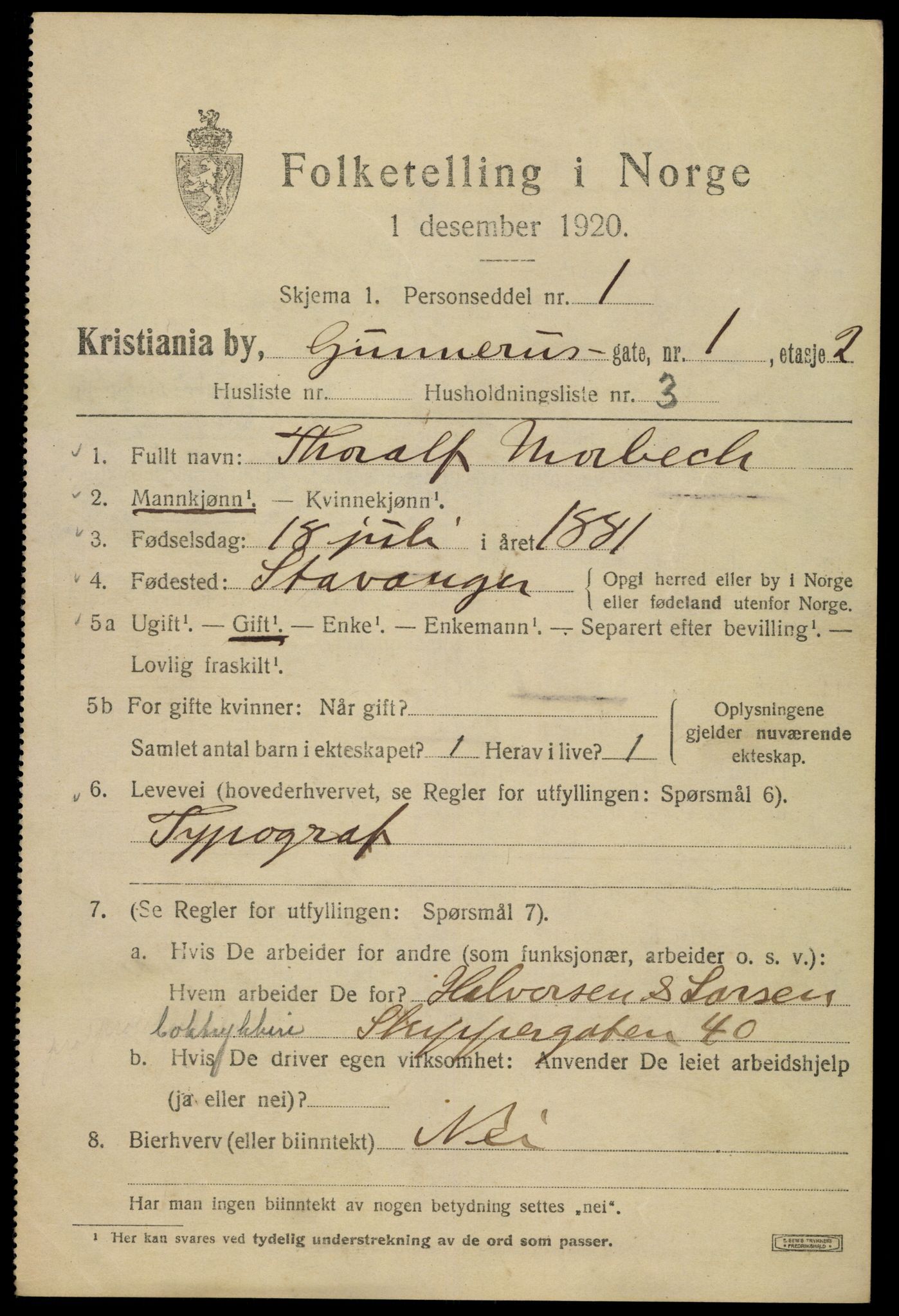 SAO, 1920 census for Kristiania, 1920, p. 261061