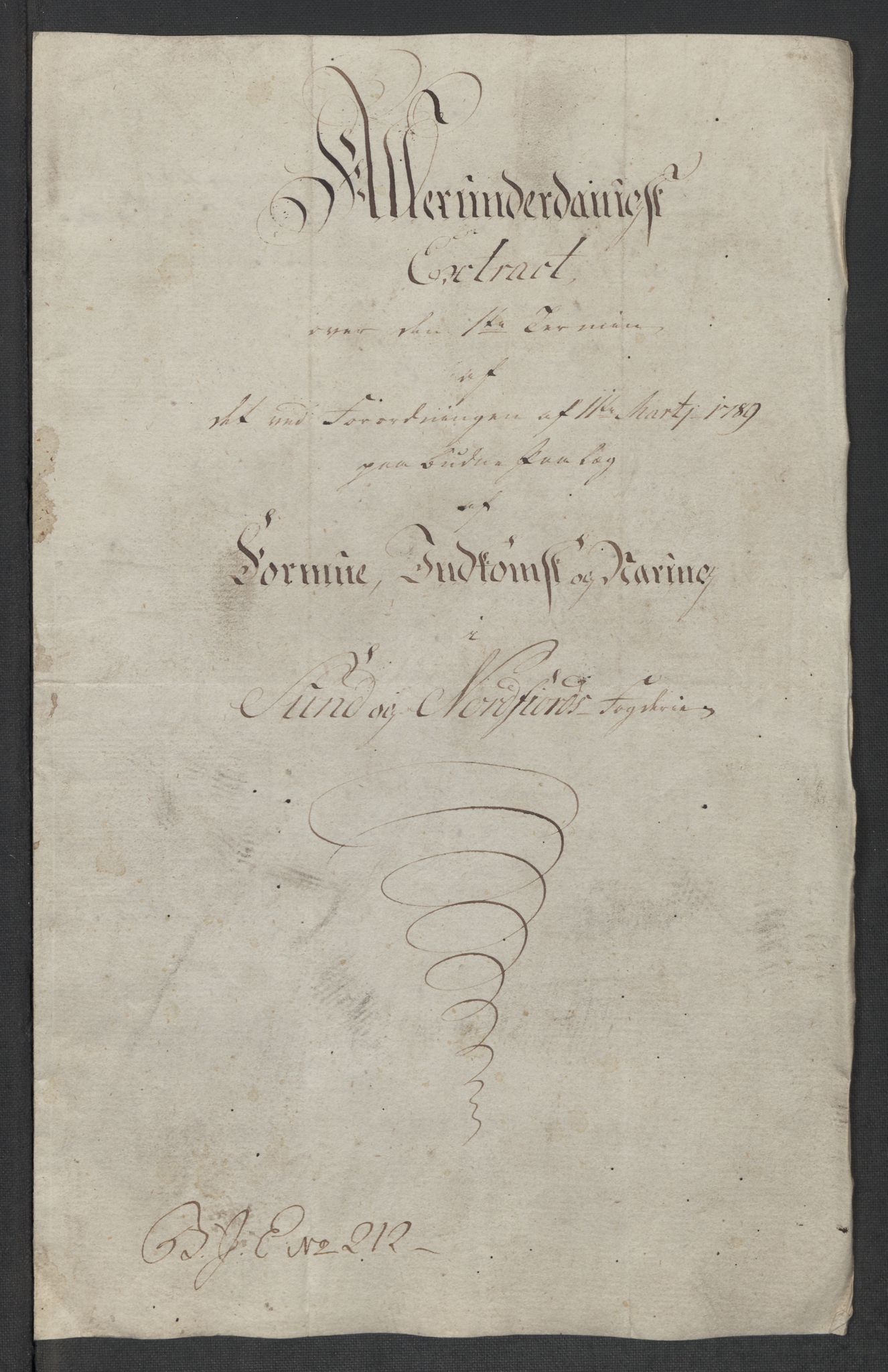 Rentekammeret inntil 1814, Reviderte regnskaper, Mindre regnskaper, AV/RA-EA-4068/Rf/Rfe/L0048: Sunnfjord og Nordfjord fogderier, 1789, p. 9