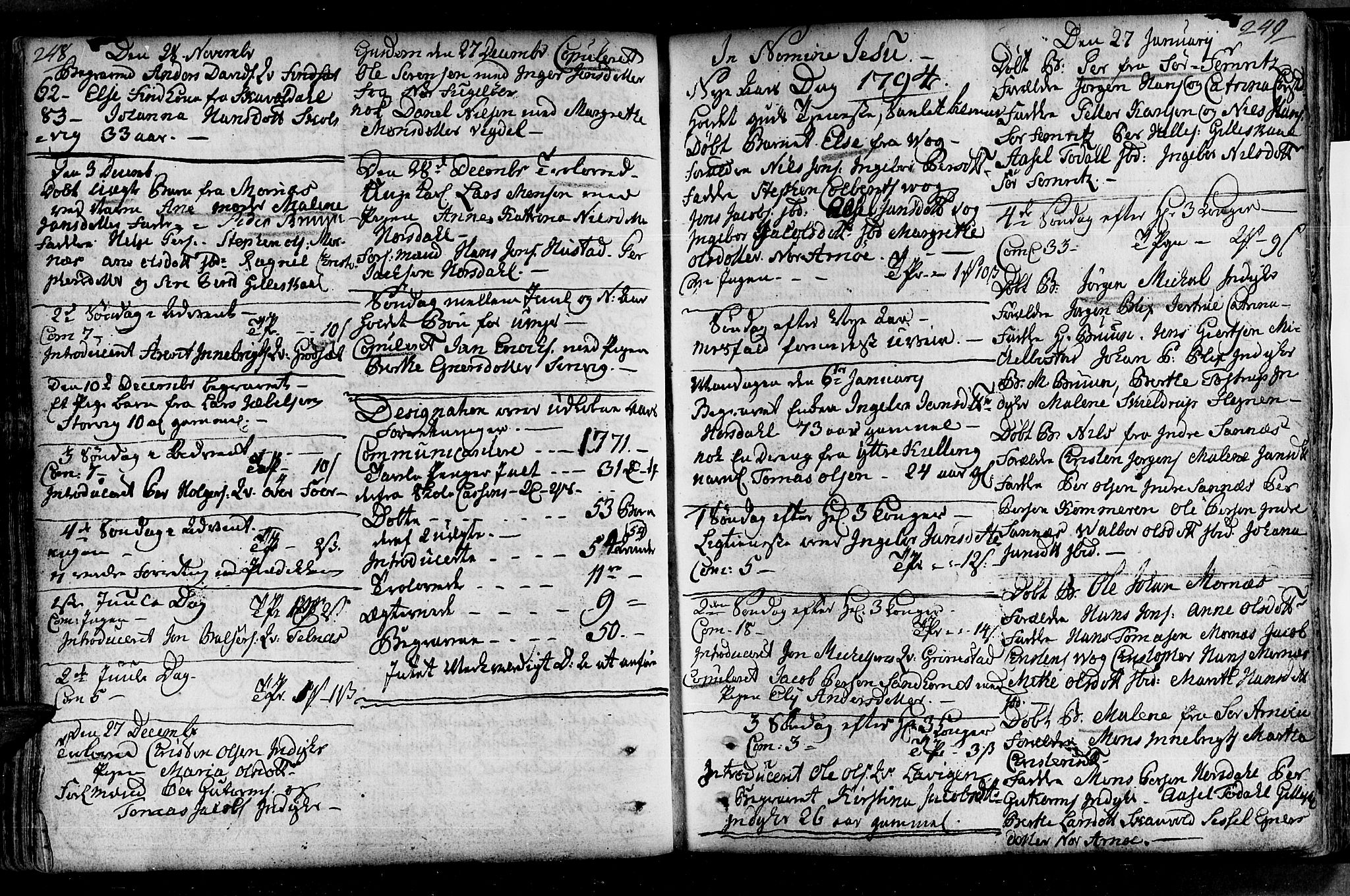 Ministerialprotokoller, klokkerbøker og fødselsregistre - Nordland, SAT/A-1459/805/L0094: Parish register (official) no. 805A01, 1773-1804, p. 248-249