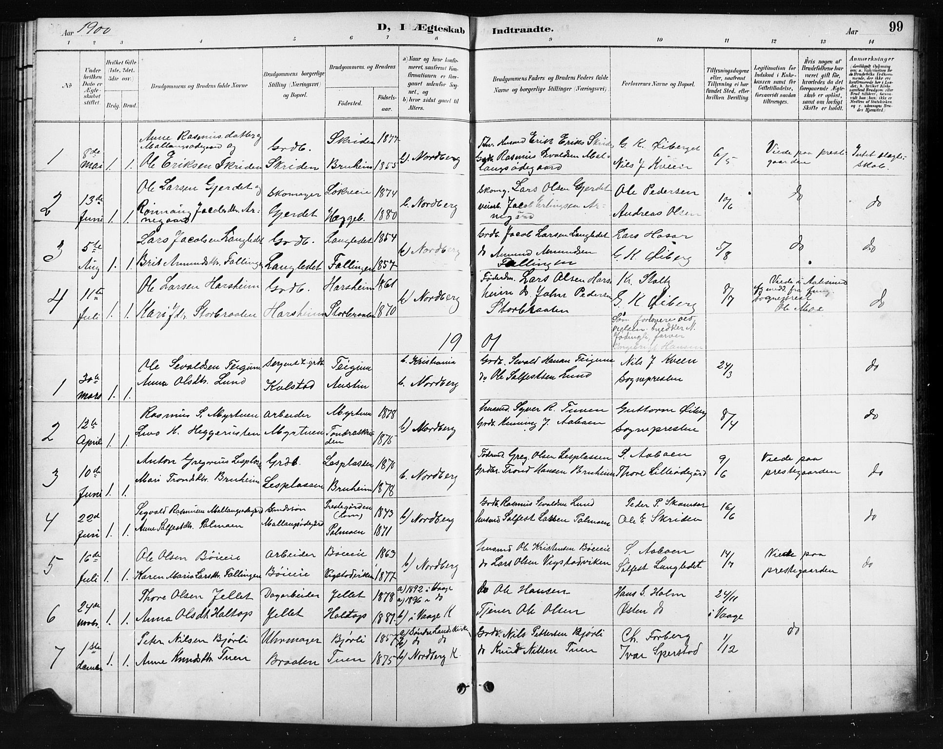 Skjåk prestekontor, SAH/PREST-072/H/Ha/Hab/L0004: Parish register (copy) no. 4, 1895-1921, p. 99