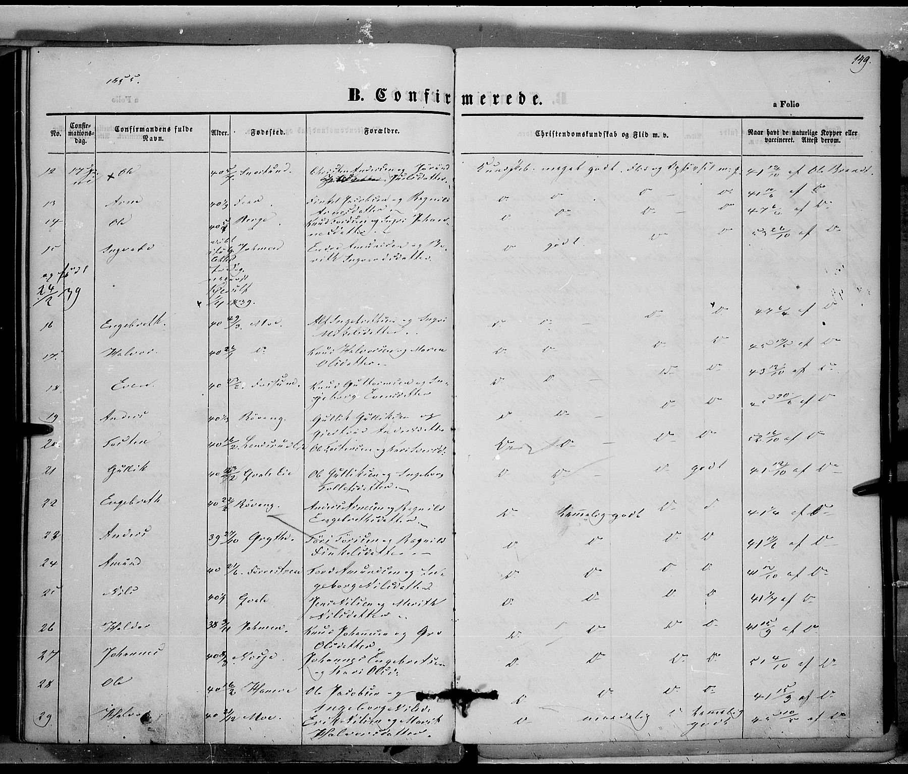Vestre Slidre prestekontor, SAH/PREST-136/H/Ha/Haa/L0001: Parish register (official) no. 1, 1844-1855, p. 149