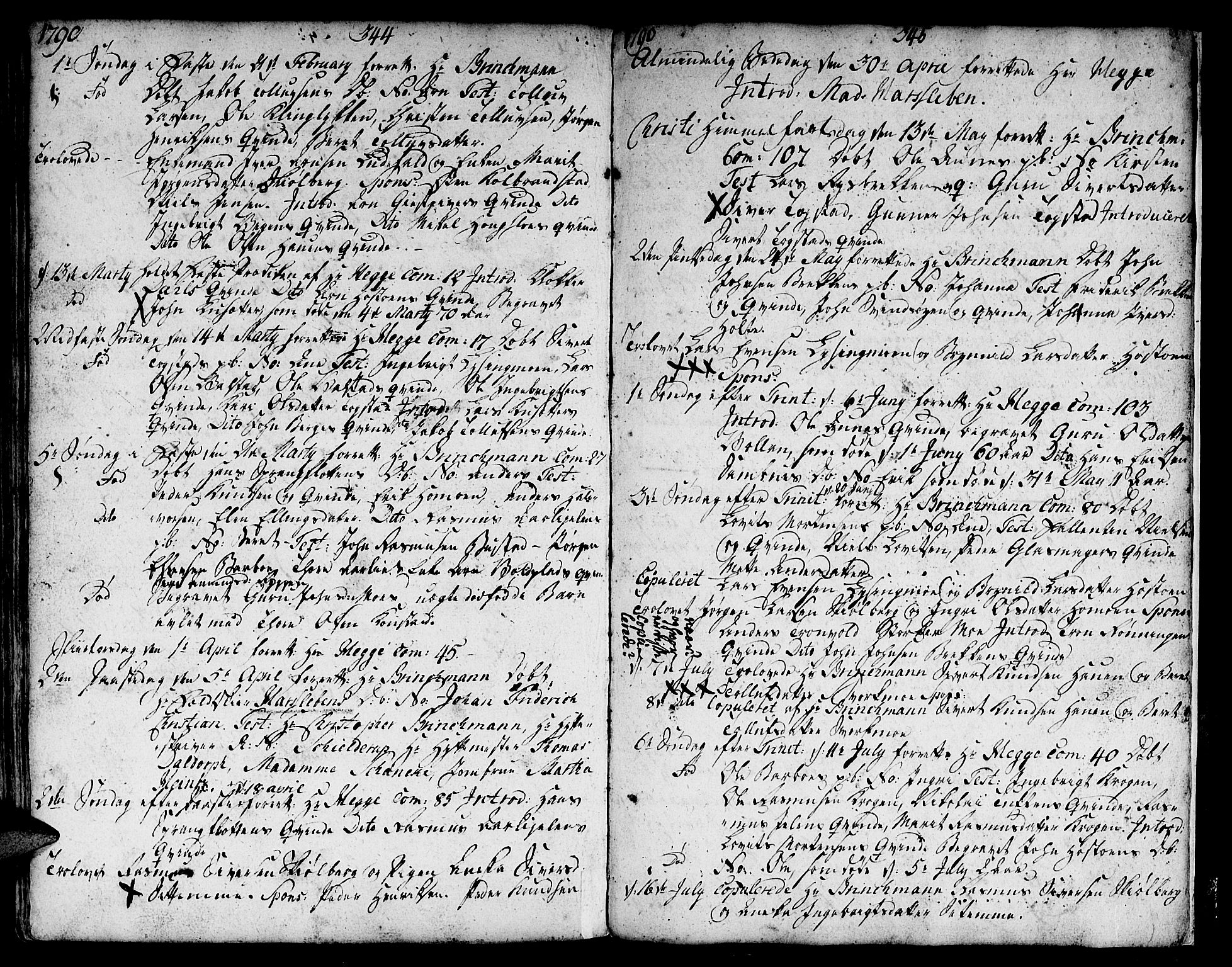 Ministerialprotokoller, klokkerbøker og fødselsregistre - Sør-Trøndelag, AV/SAT-A-1456/671/L0840: Parish register (official) no. 671A02, 1756-1794, p. 344-345