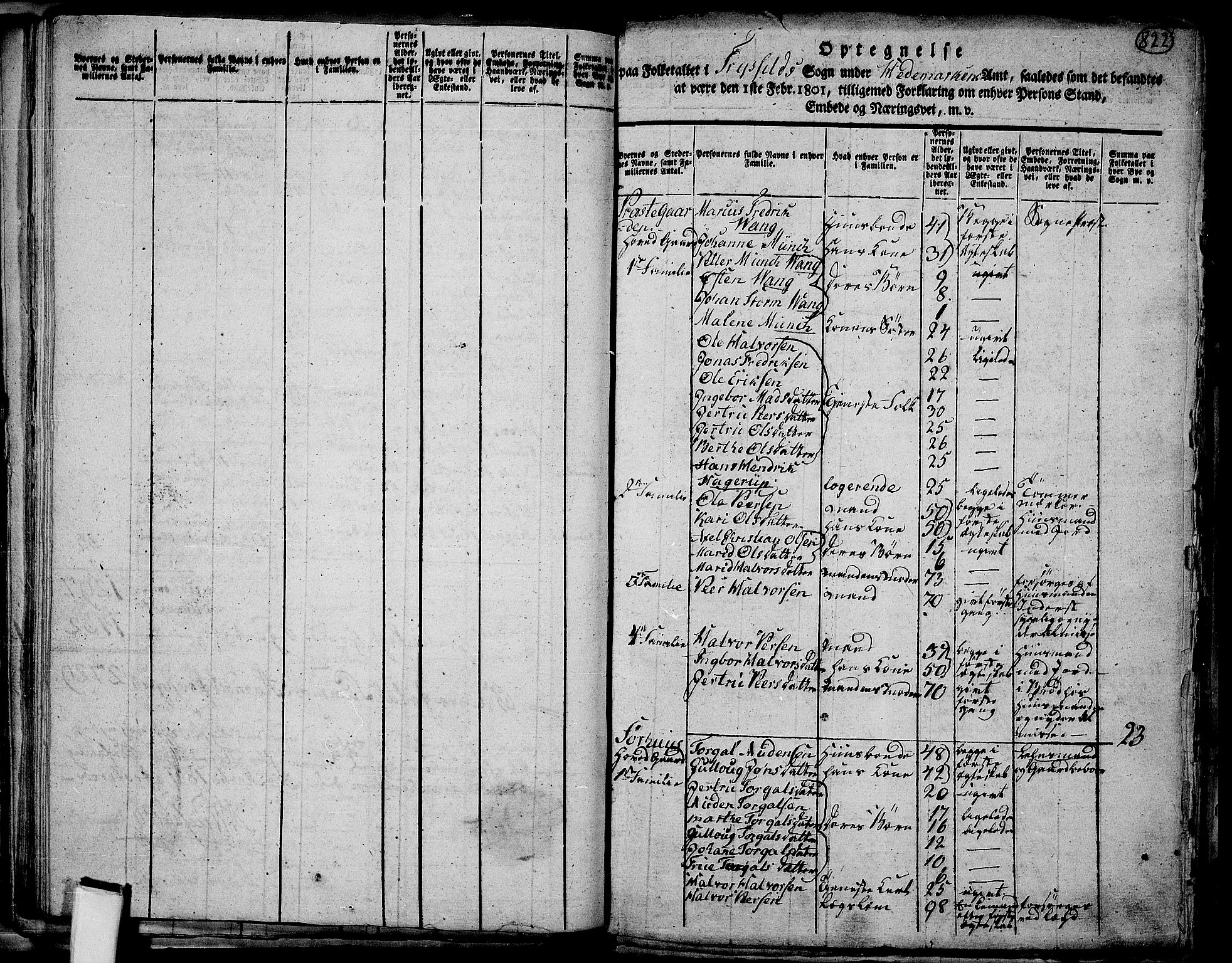 RA, 1801 census for 0428P Trysil, 1801, p. 821b-822a