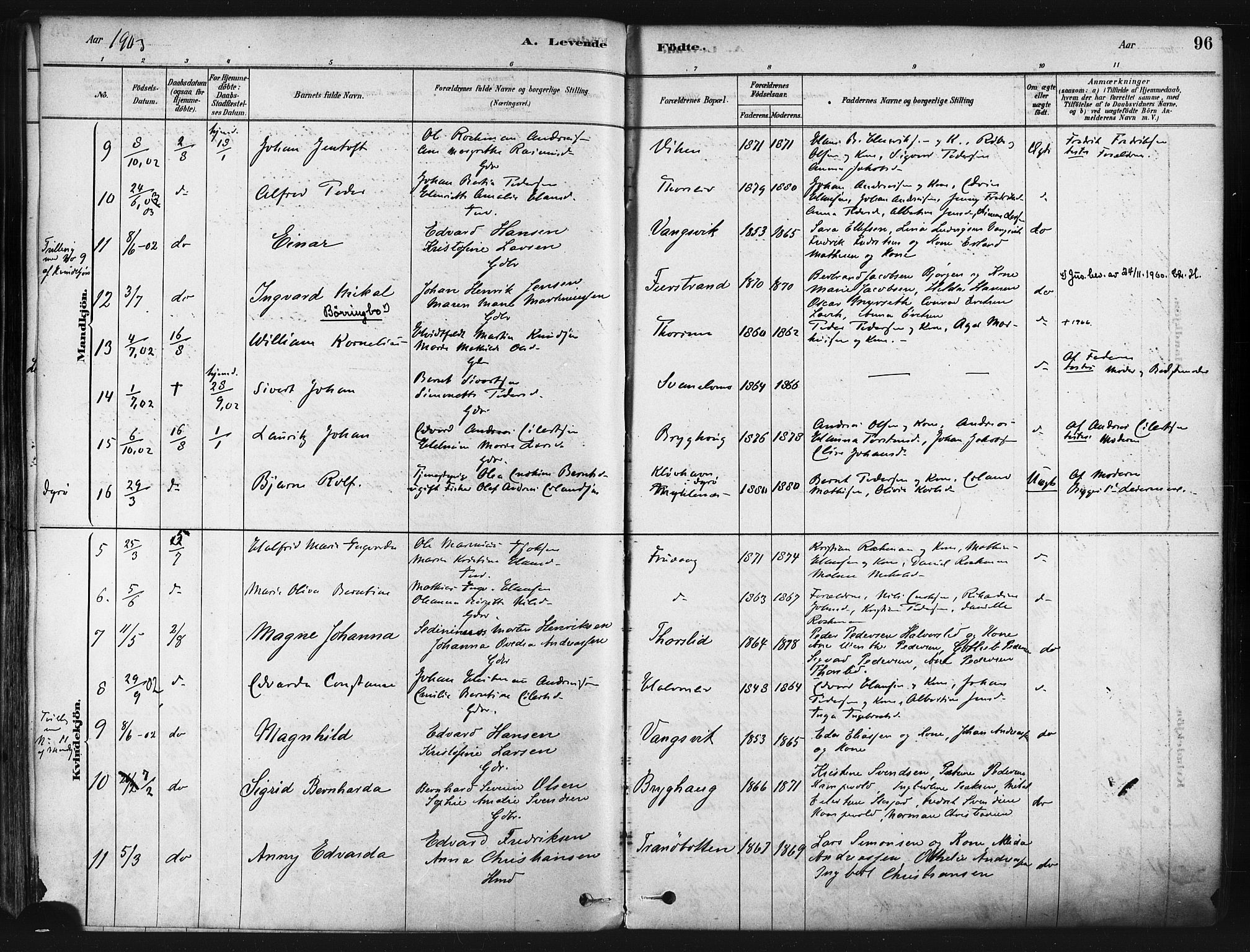 Tranøy sokneprestkontor, AV/SATØ-S-1313/I/Ia/Iaa/L0009kirke: Parish register (official) no. 9, 1878-1904, p. 96