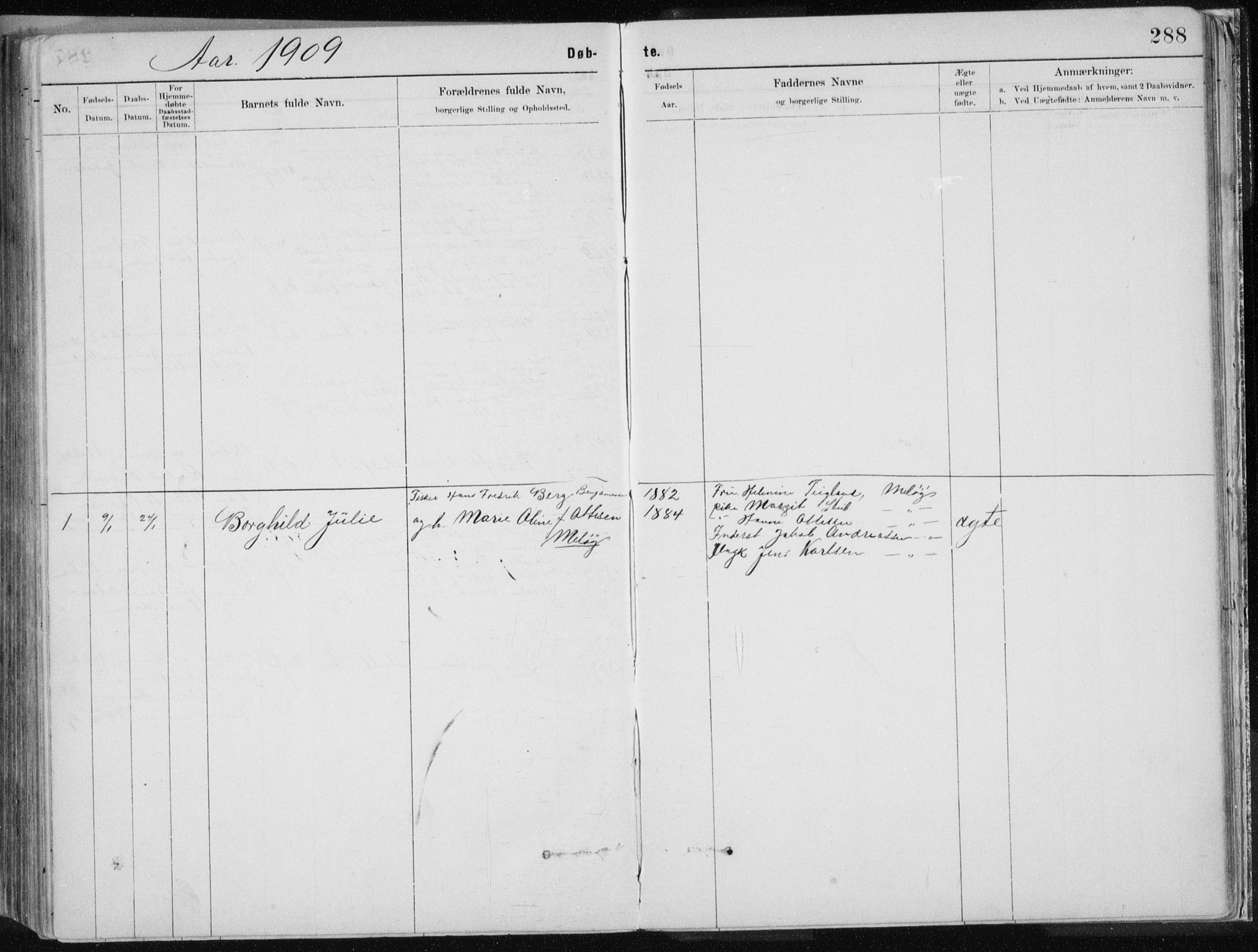 Ministerialprotokoller, klokkerbøker og fødselsregistre - Nordland, SAT/A-1459/843/L0636: Parish register (copy) no. 843C05, 1884-1909, p. 288