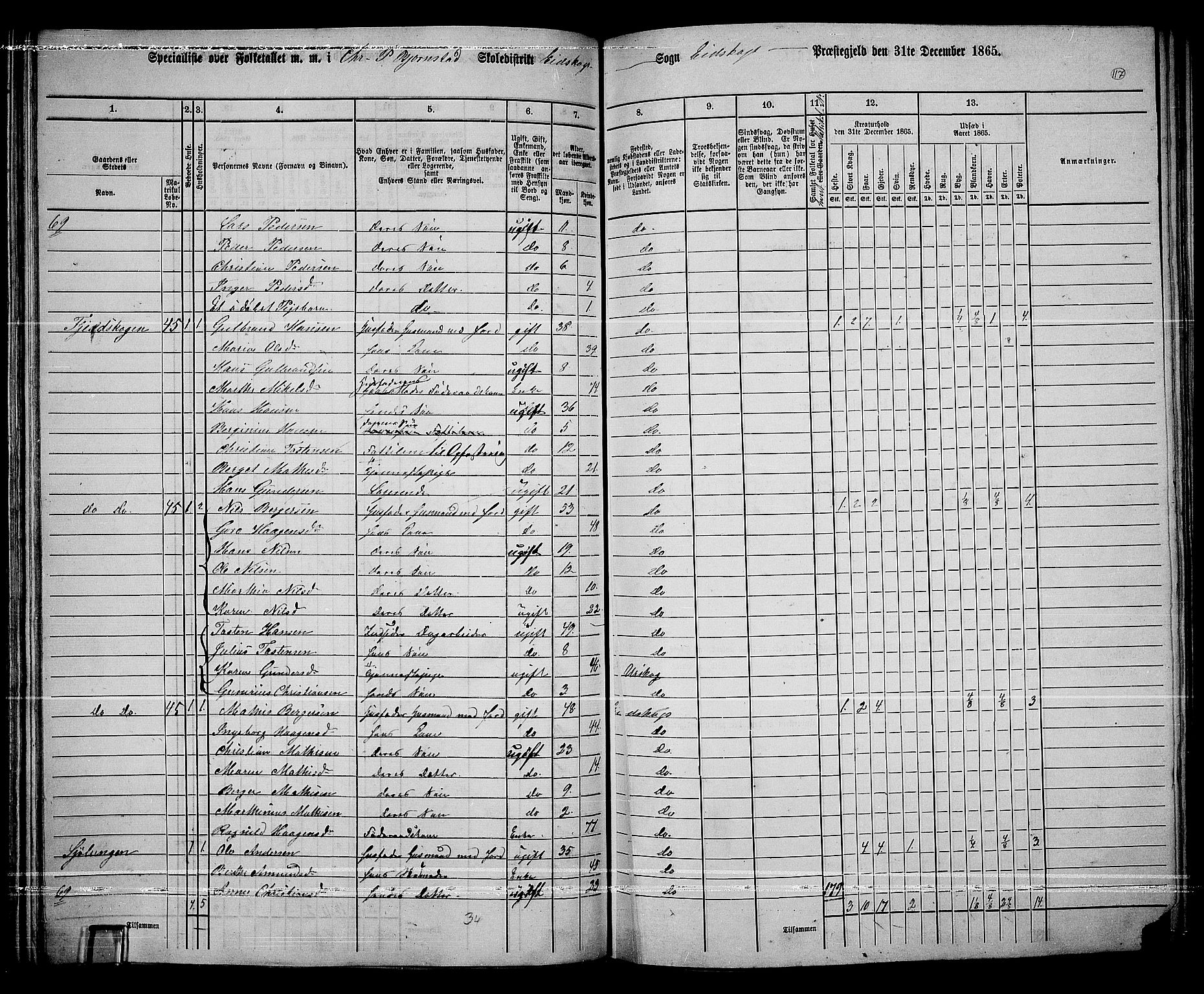 RA, 1865 census for Eidskog, 1865, p. 104