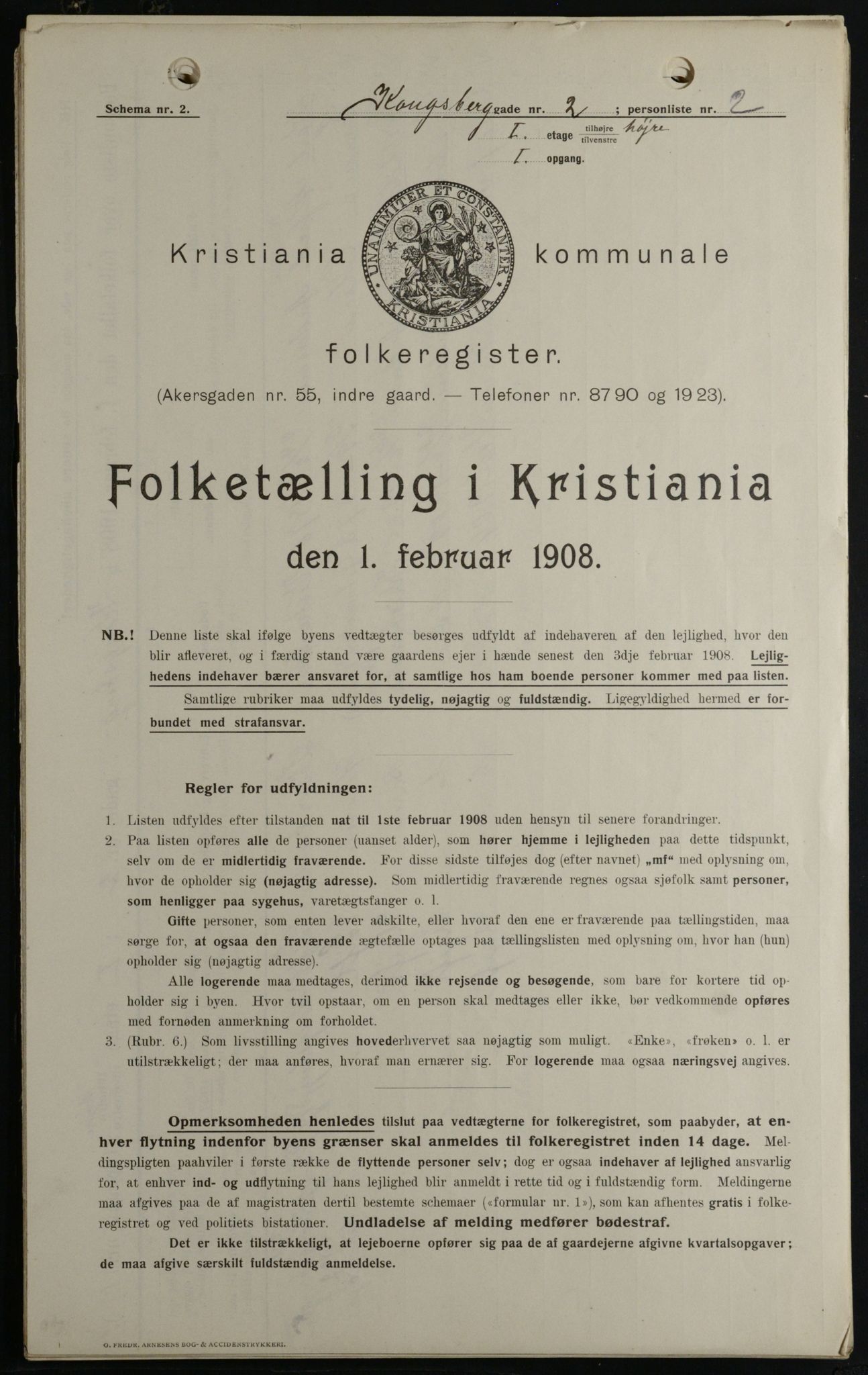 OBA, Municipal Census 1908 for Kristiania, 1908, p. 47137