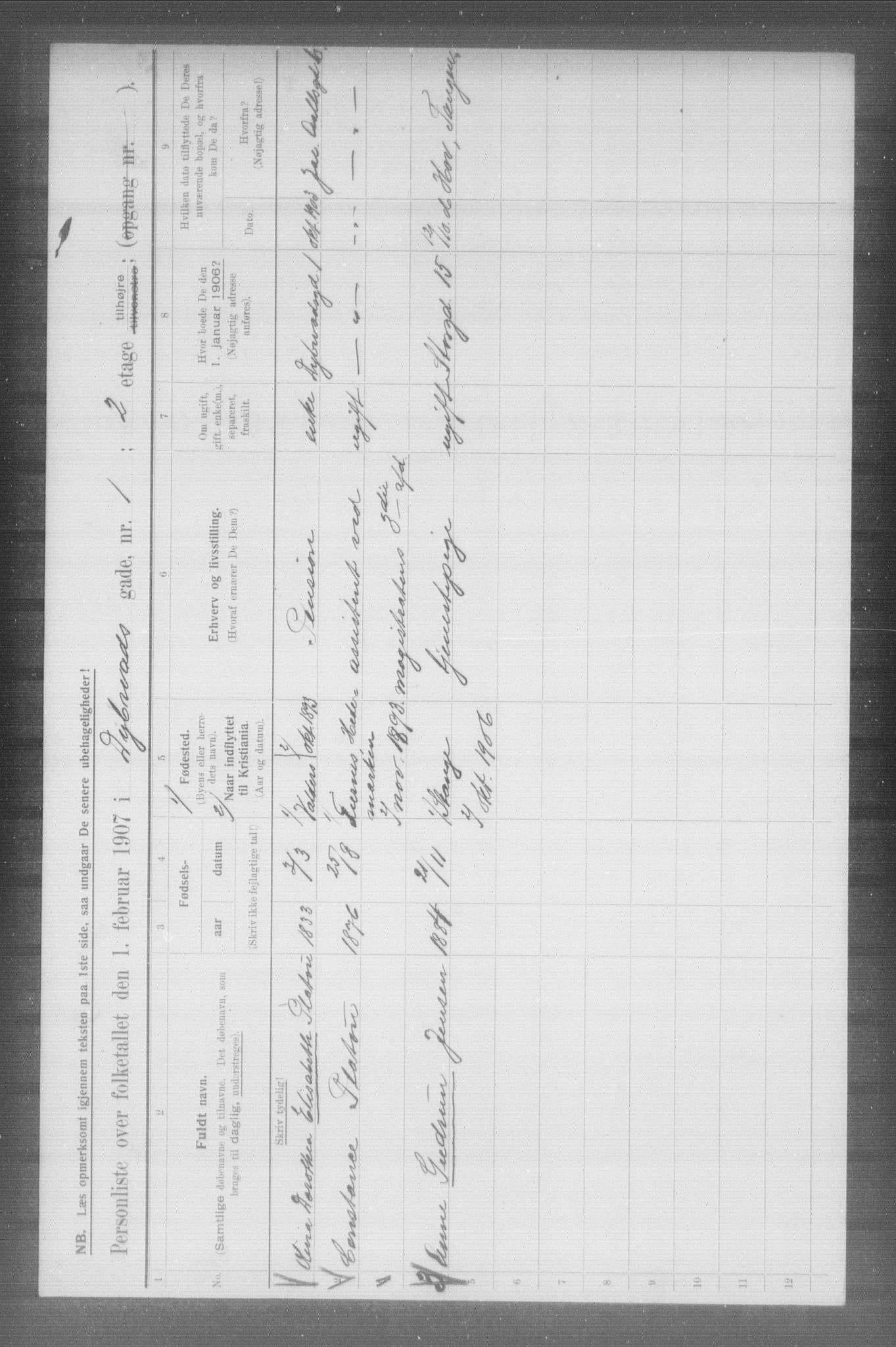 OBA, Municipal Census 1907 for Kristiania, 1907, p. 8894