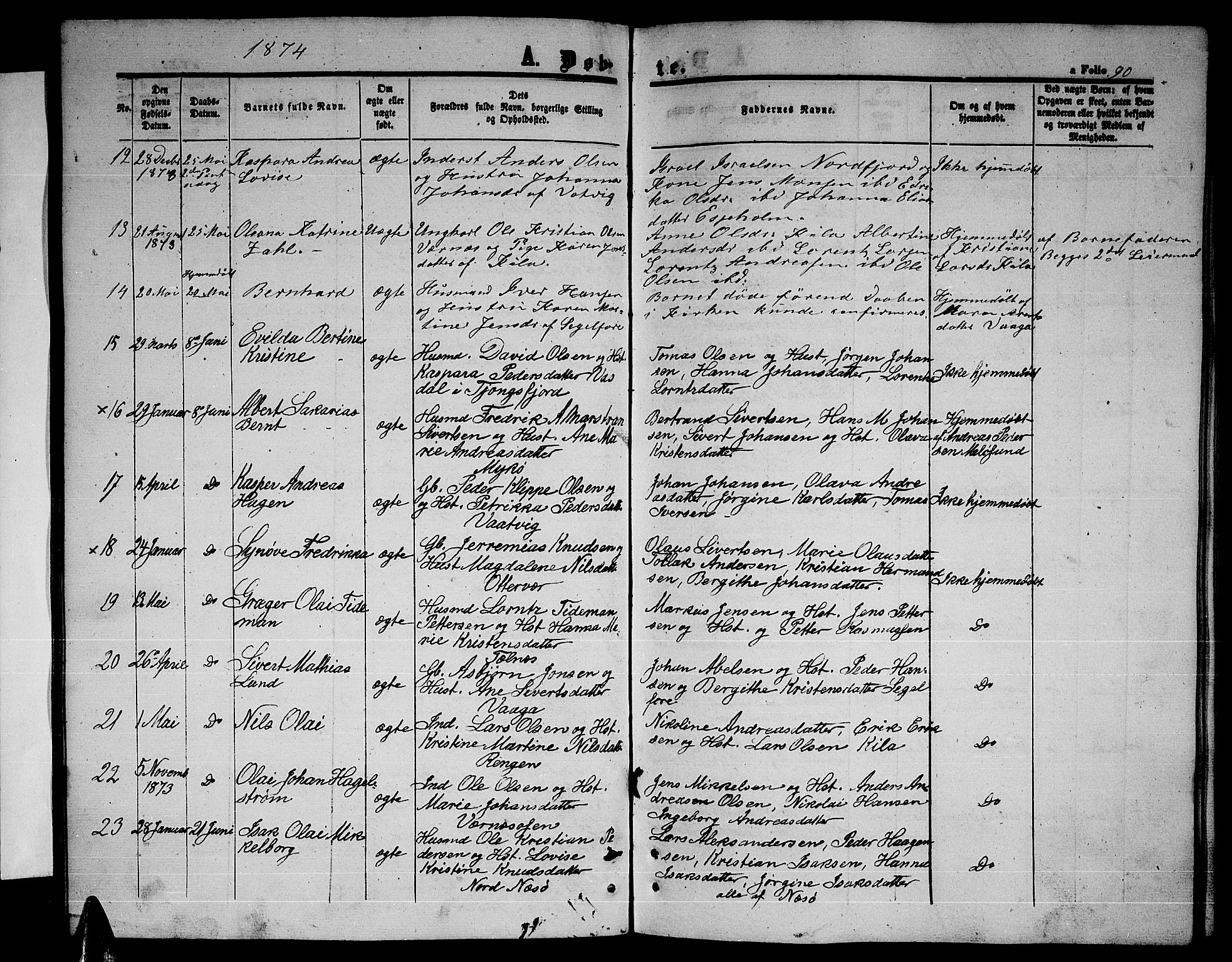 Ministerialprotokoller, klokkerbøker og fødselsregistre - Nordland, SAT/A-1459/841/L0619: Parish register (copy) no. 841C03, 1856-1876, p. 90