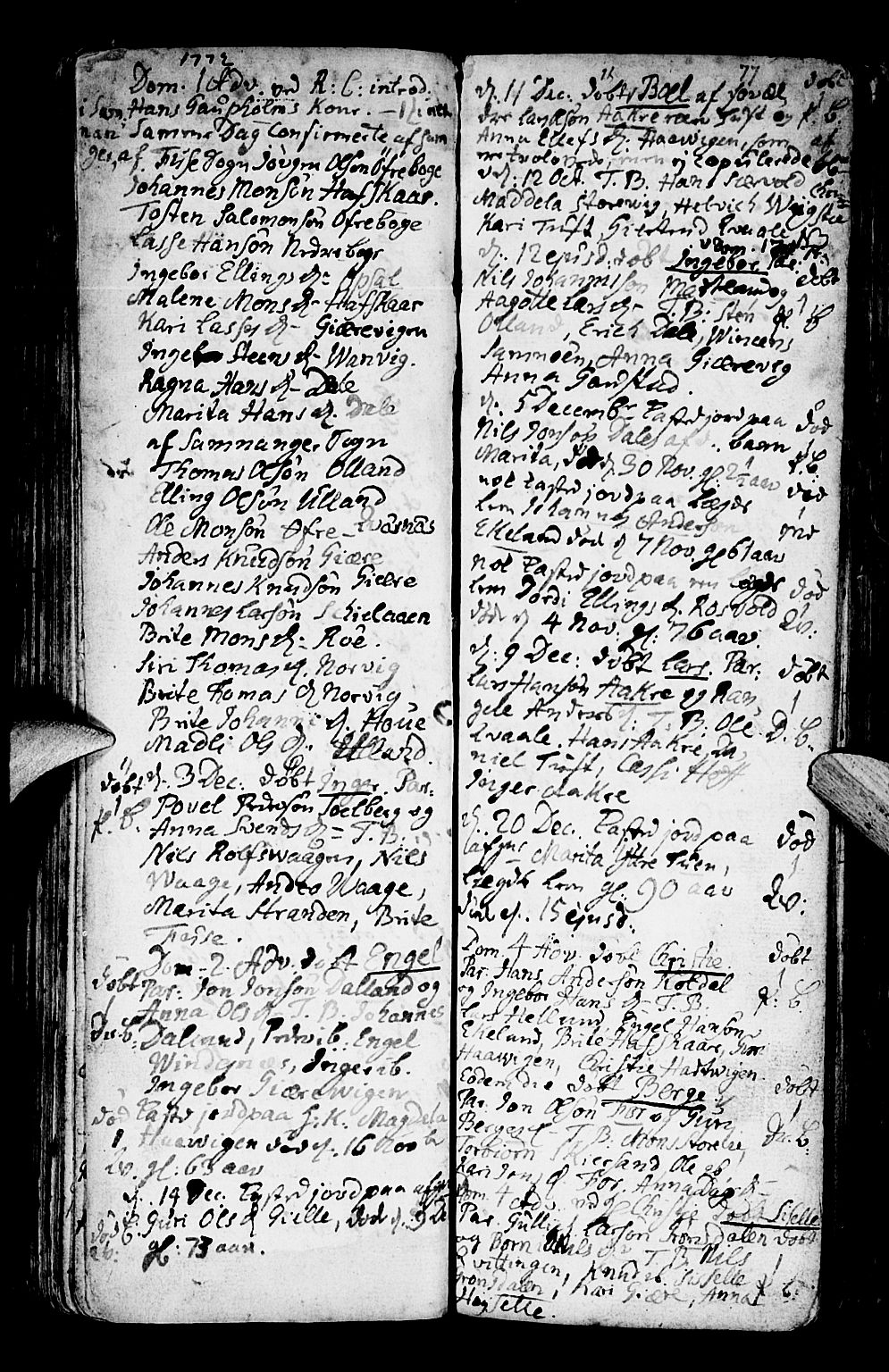 Os sokneprestembete, SAB/A-99929: Parish register (official) no. A 9, 1766-1779, p. 77