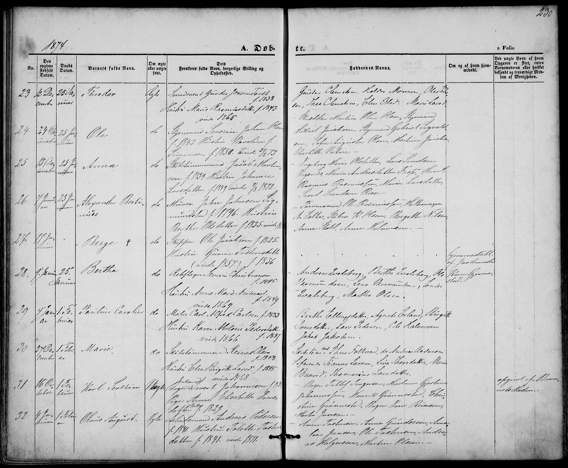 St. Petri sokneprestkontor, AV/SAST-A-101813/001/30/30BA/L0008: Parish register (official) no. A 8, 1868-1876, p. 230