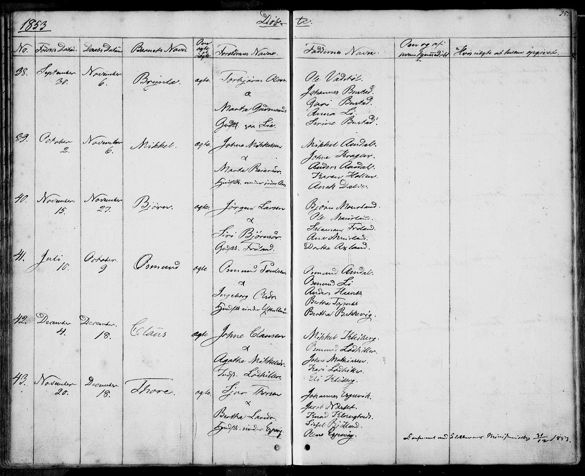 Nedstrand sokneprestkontor, SAST/A-101841/01/IV: Parish register (official) no. A 8, 1839-1860, p. 35