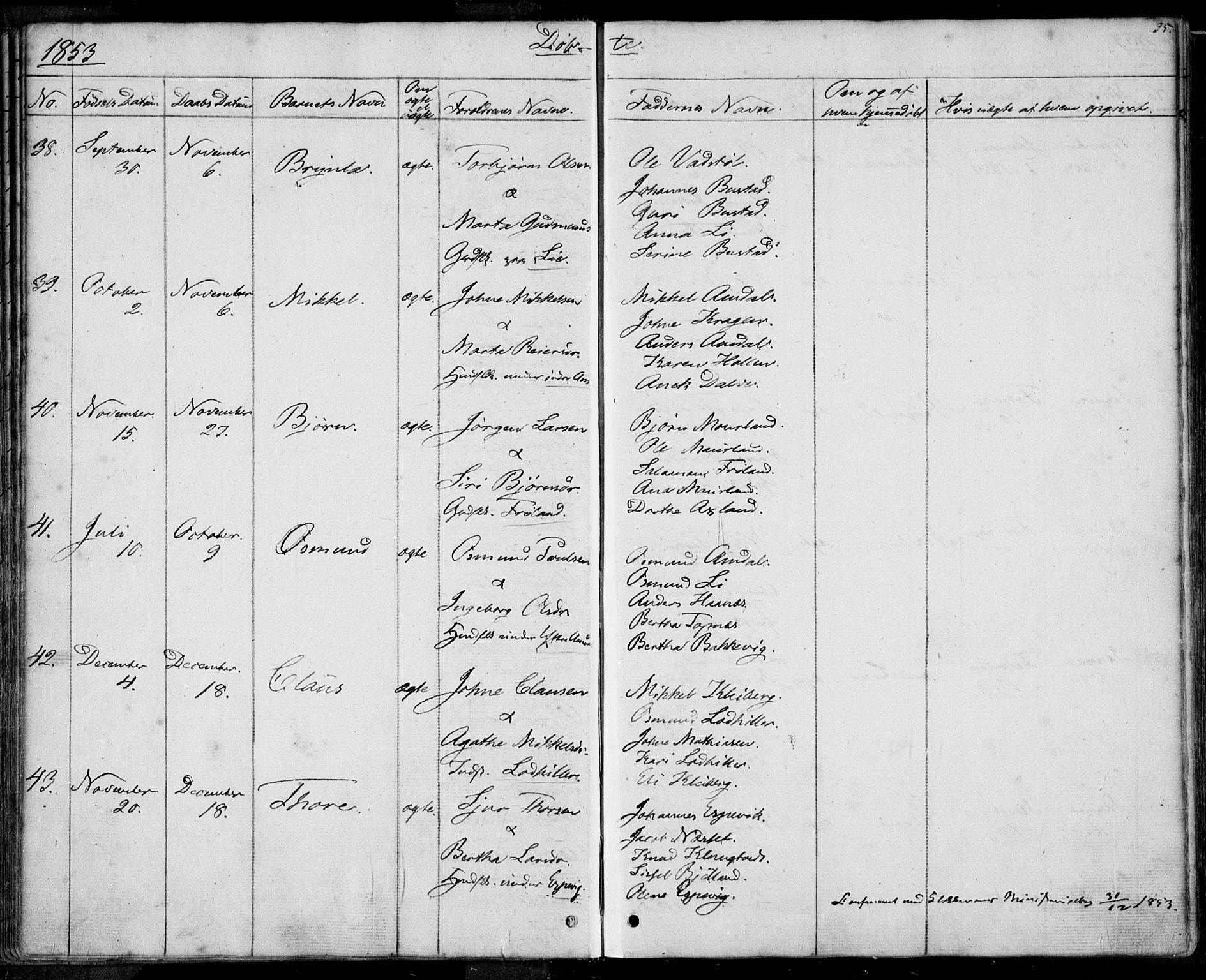 Nedstrand sokneprestkontor, AV/SAST-A-101841/01/IV: Parish register (official) no. A 8, 1839-1860, p. 35