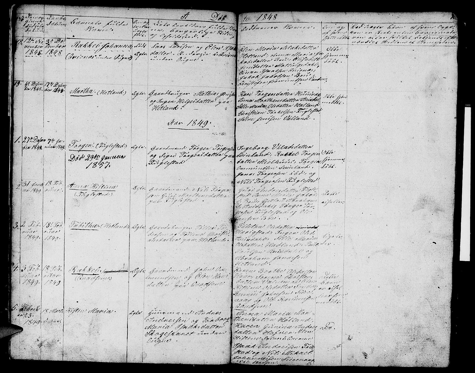 Eigersund sokneprestkontor, SAST/A-101807/S09/L0003: Parish register (copy) no. B 3, 1846-1875, p. 7