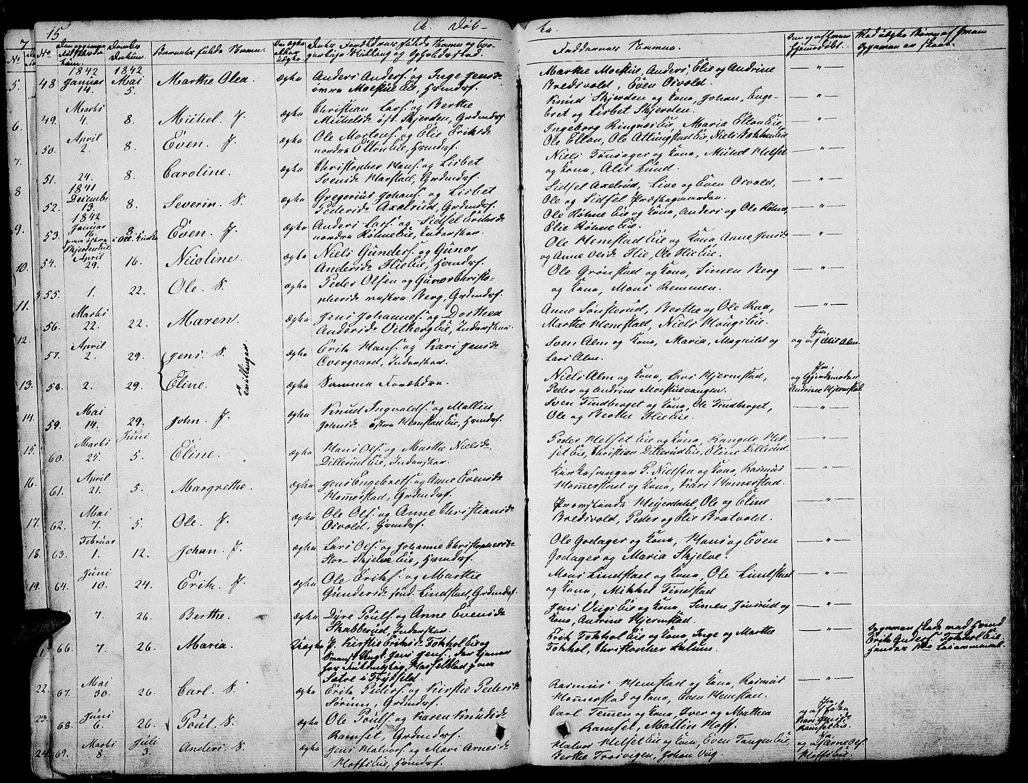 Stange prestekontor, AV/SAH-PREST-002/L/L0003: Parish register (copy) no. 3, 1840-1864, p. 15