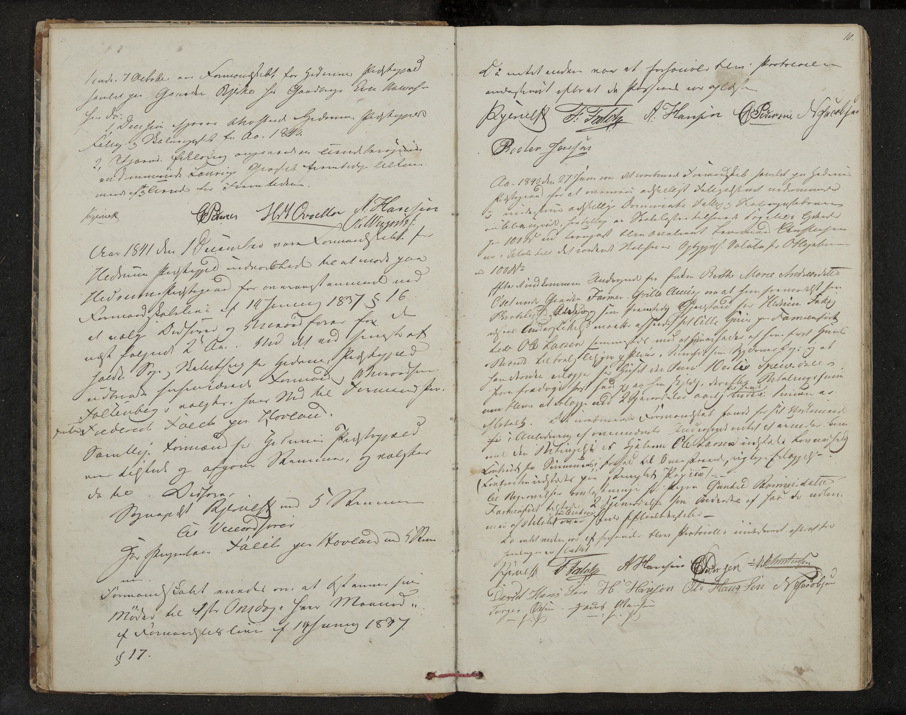 Hedrum formannskap og sentraladministrasjon, IKAK/0727021/A/Aa/L0001: Møtebok med register, 1837-1853, p. 10